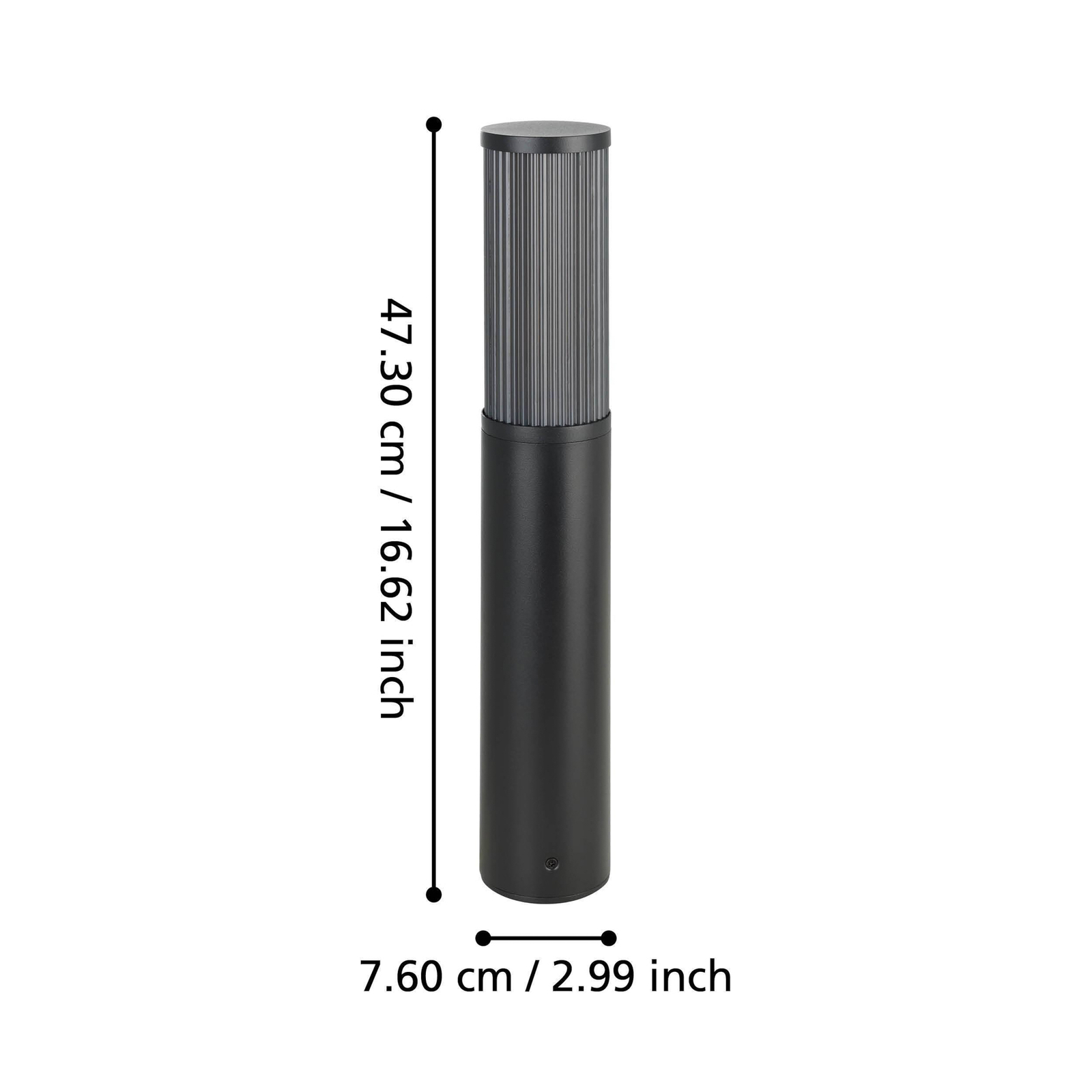 Salle pillar light, height 46.5 cm, black, aluminium