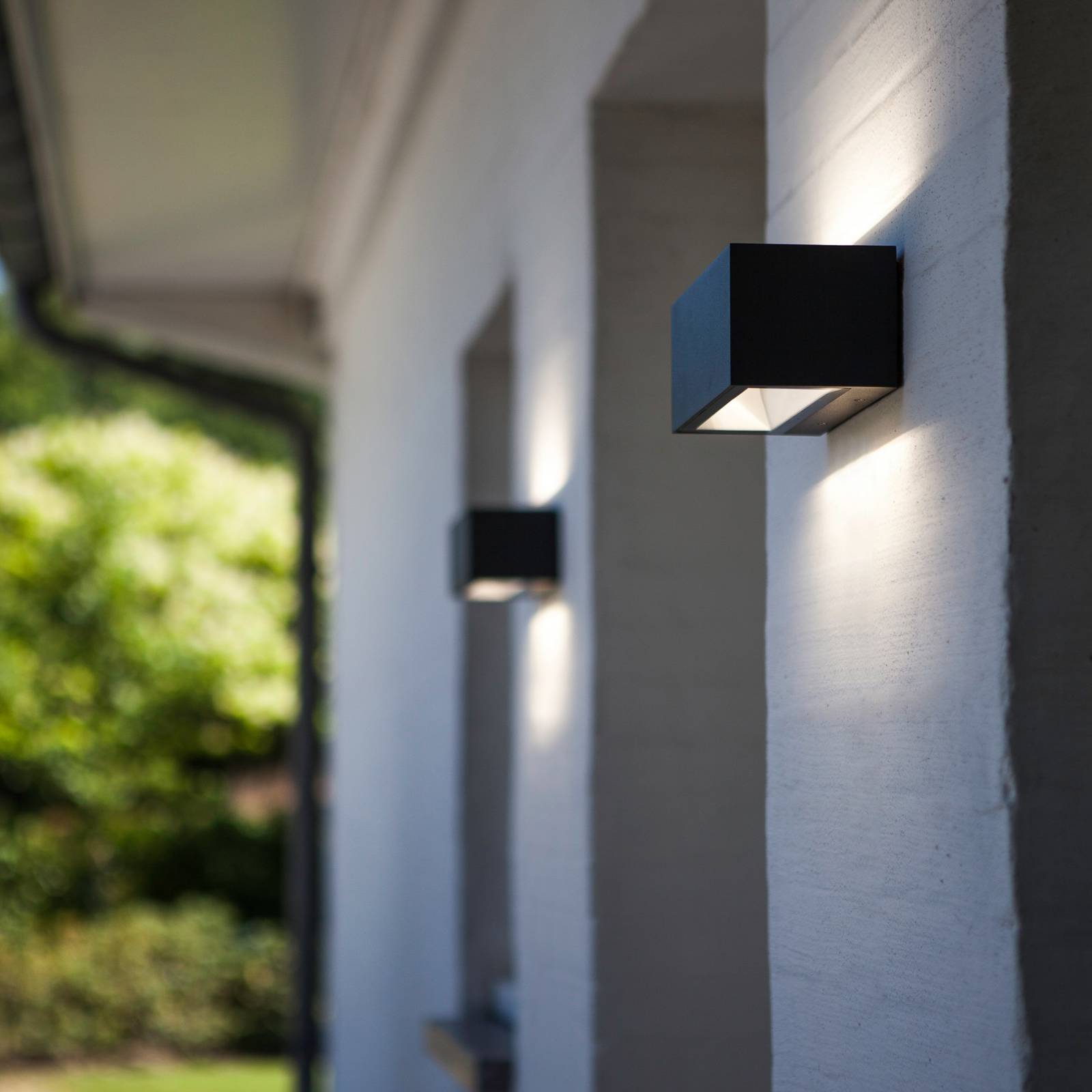 Kinkiet zewnętrzny LED Gemini, 22 cm, 4000 K, antracytowy