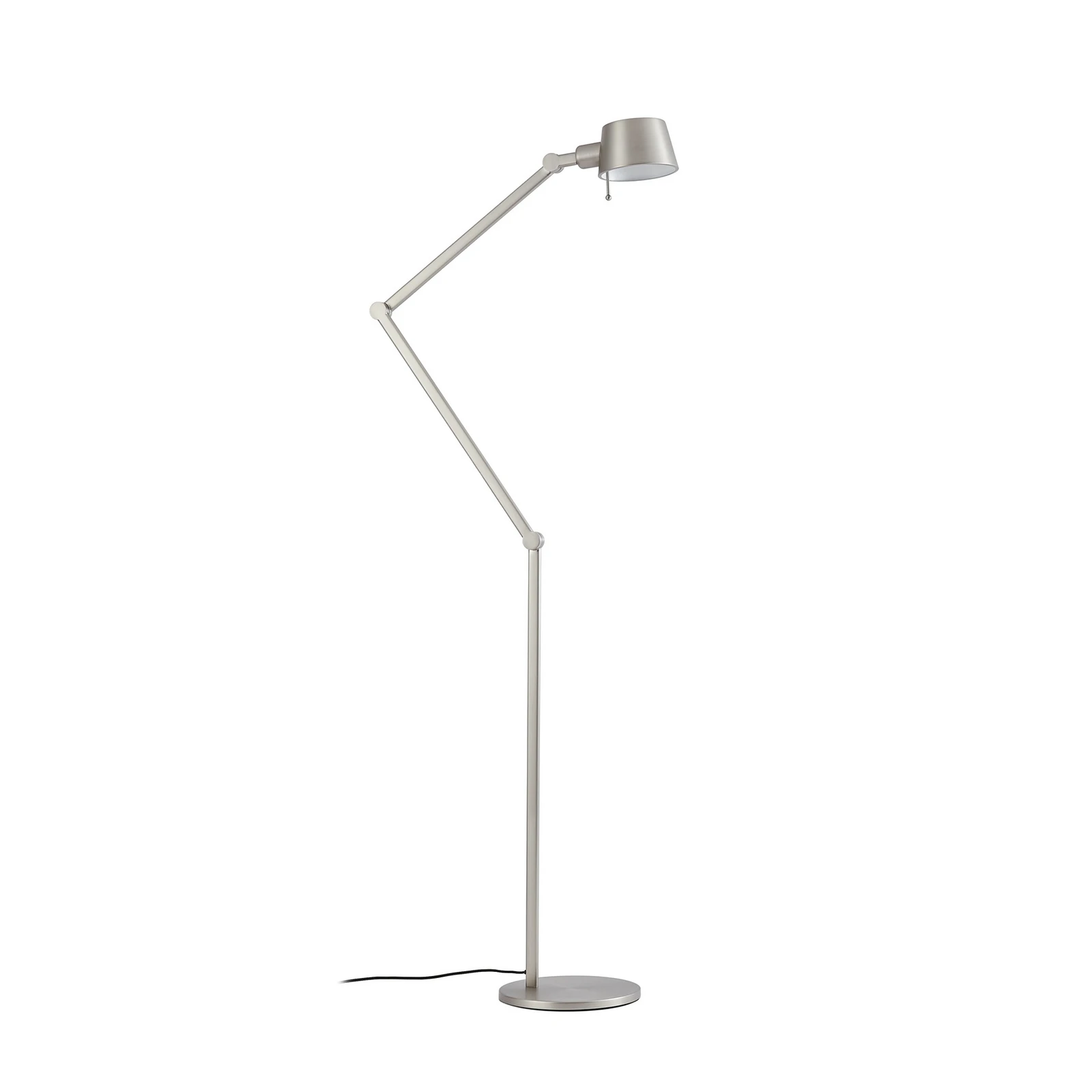 Lucande Silka podna lampa, 216 cm, satenski nikal, podesiva