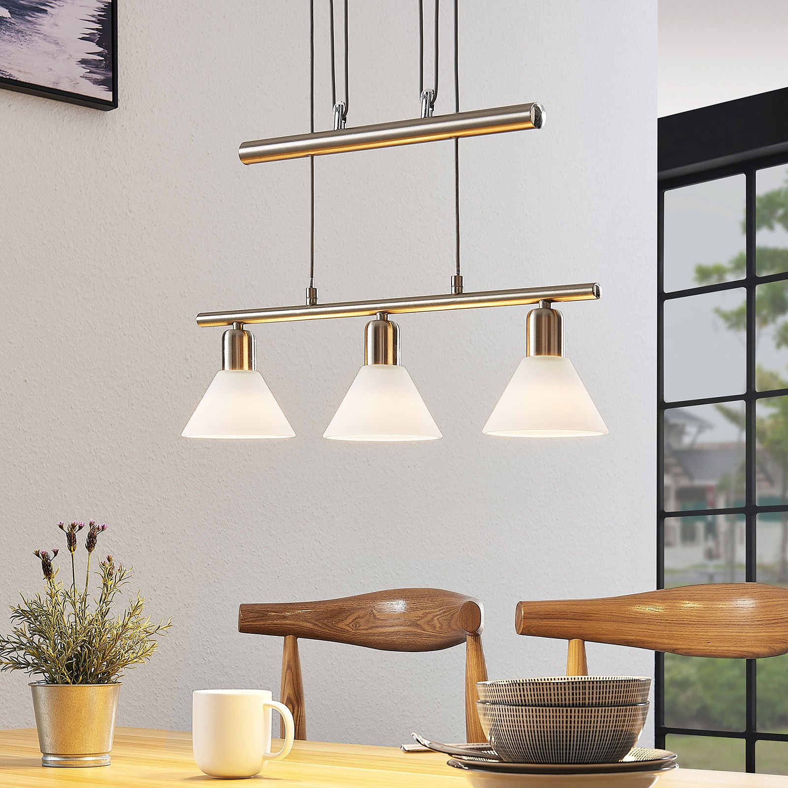 Delira 3 Taklampa Nickel - Lindby