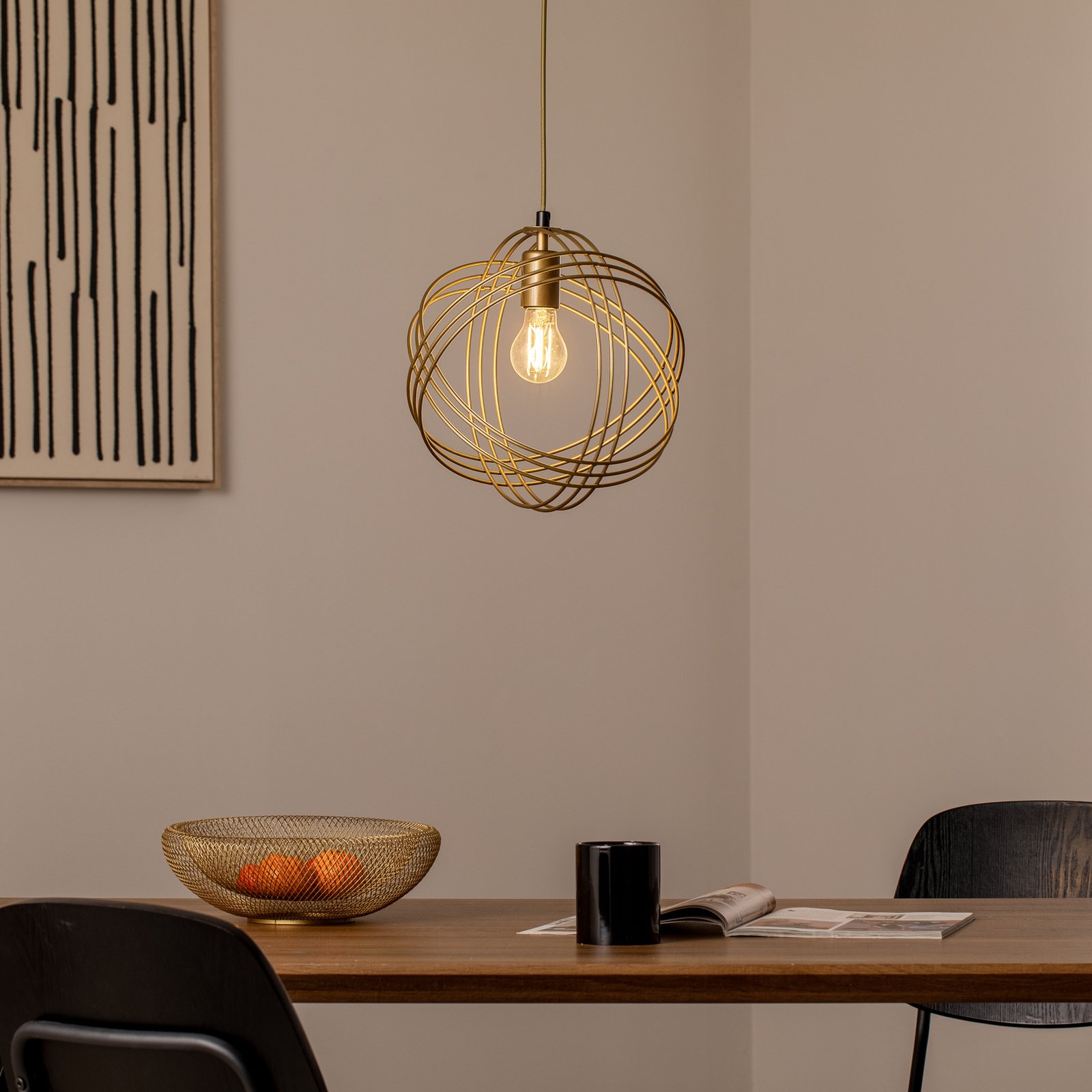 Suspension Mekik, vieil or, métal, Ø 28 cm