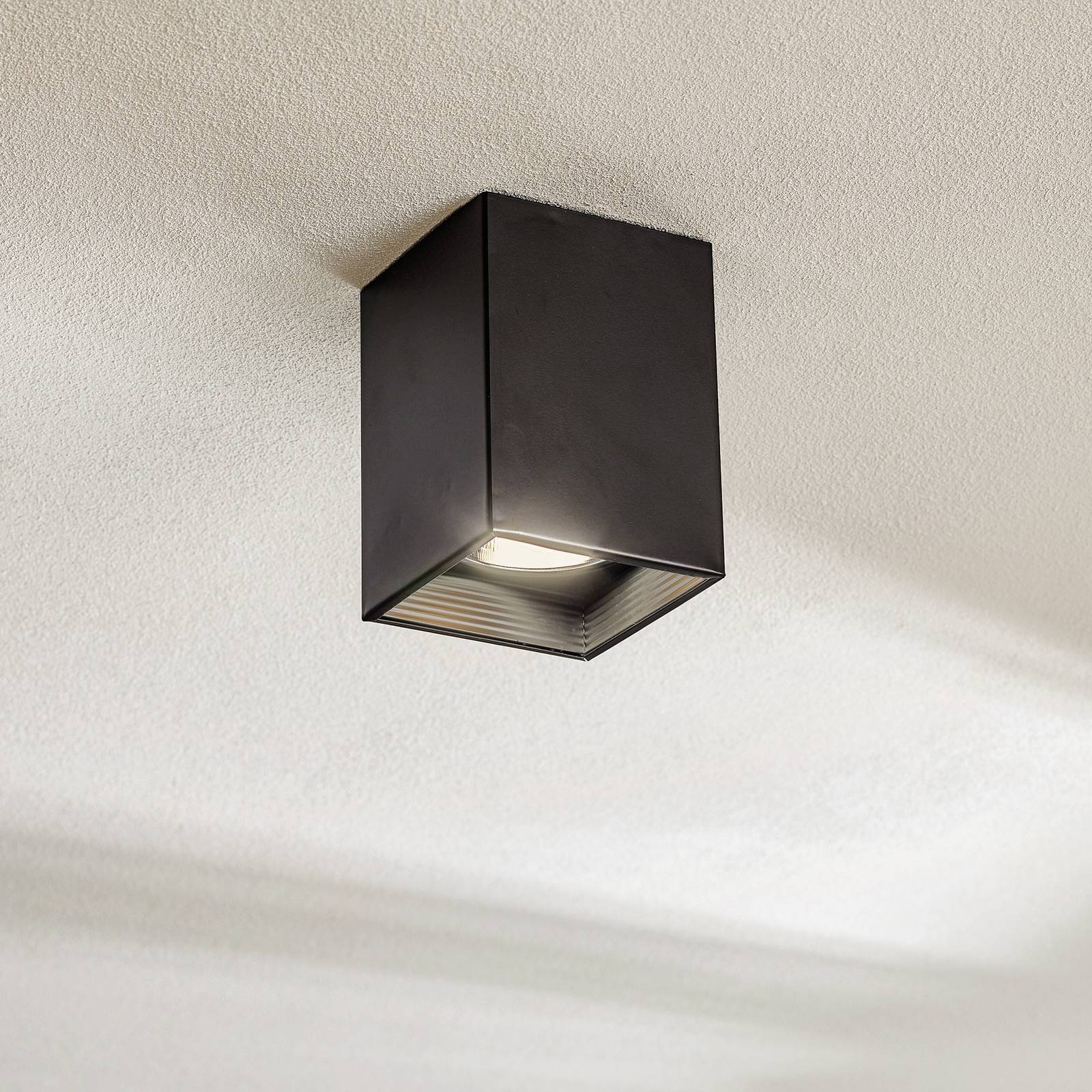 luminex spot pour plafond downlight square noir, largeur 11,5cm