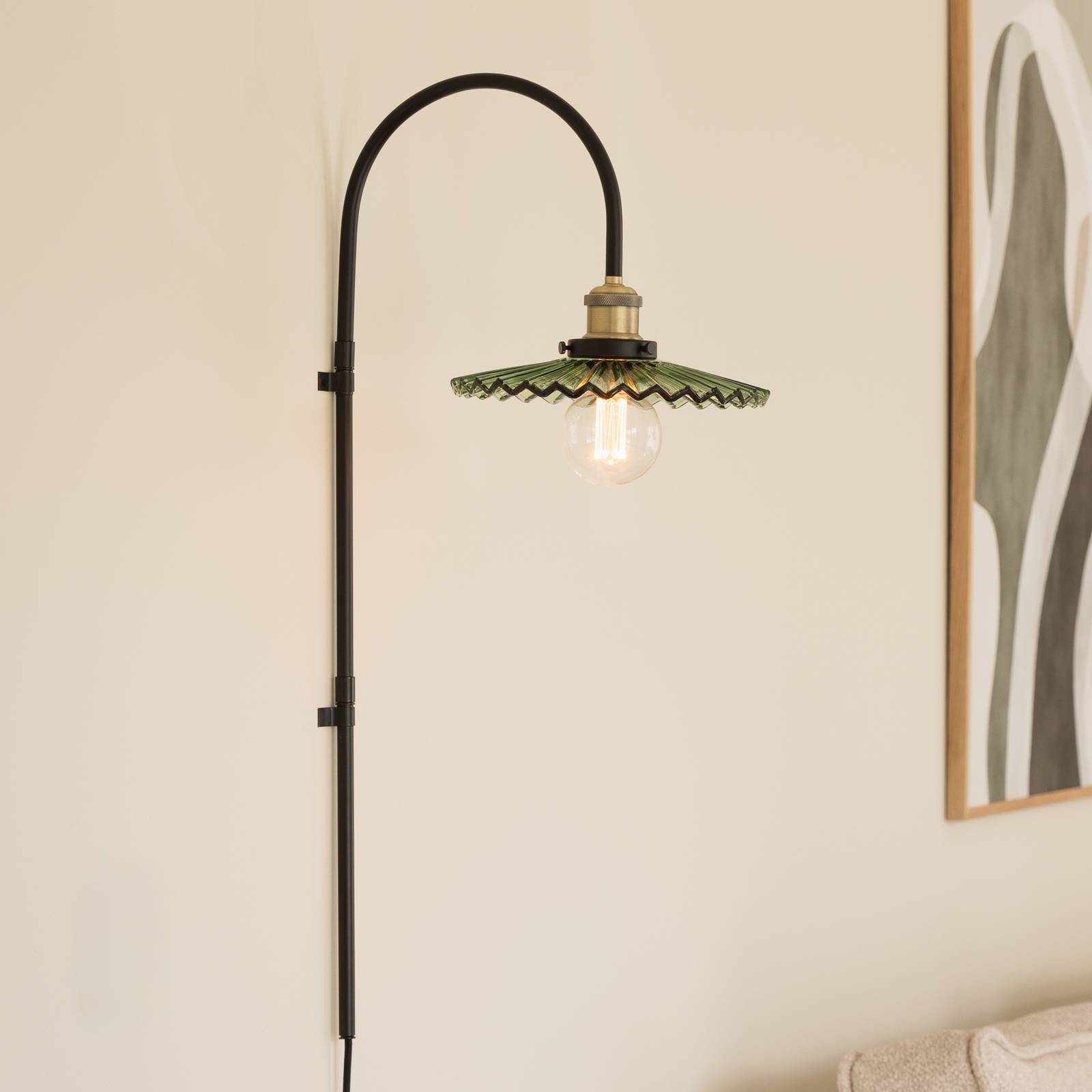 Globen Lighting Wandlampe COBBLER, grün, Höhe 75 cm, Glas günstig online kaufen