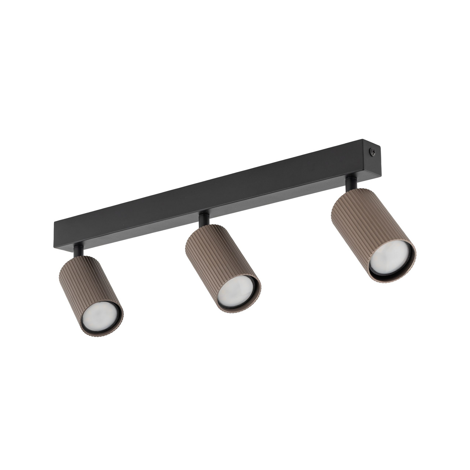 Spot pour plafond Tune, à 3 lampes, marron, métal, longueur 66 cm Spot pour plafond Tune, à 3 lampes, marron, métal, longueur 66 cm