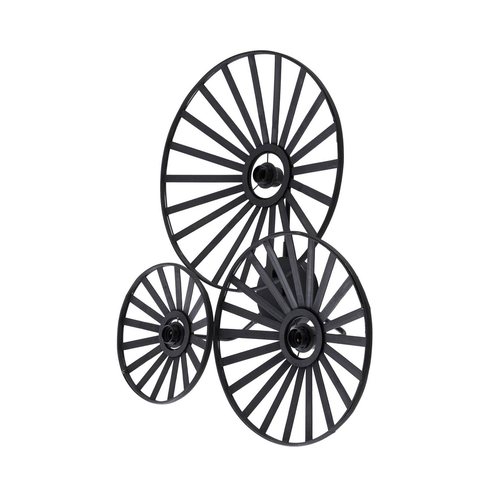 Lindby Wandleuchte Evandor, schwarz, Bambus, 3-flg., E27