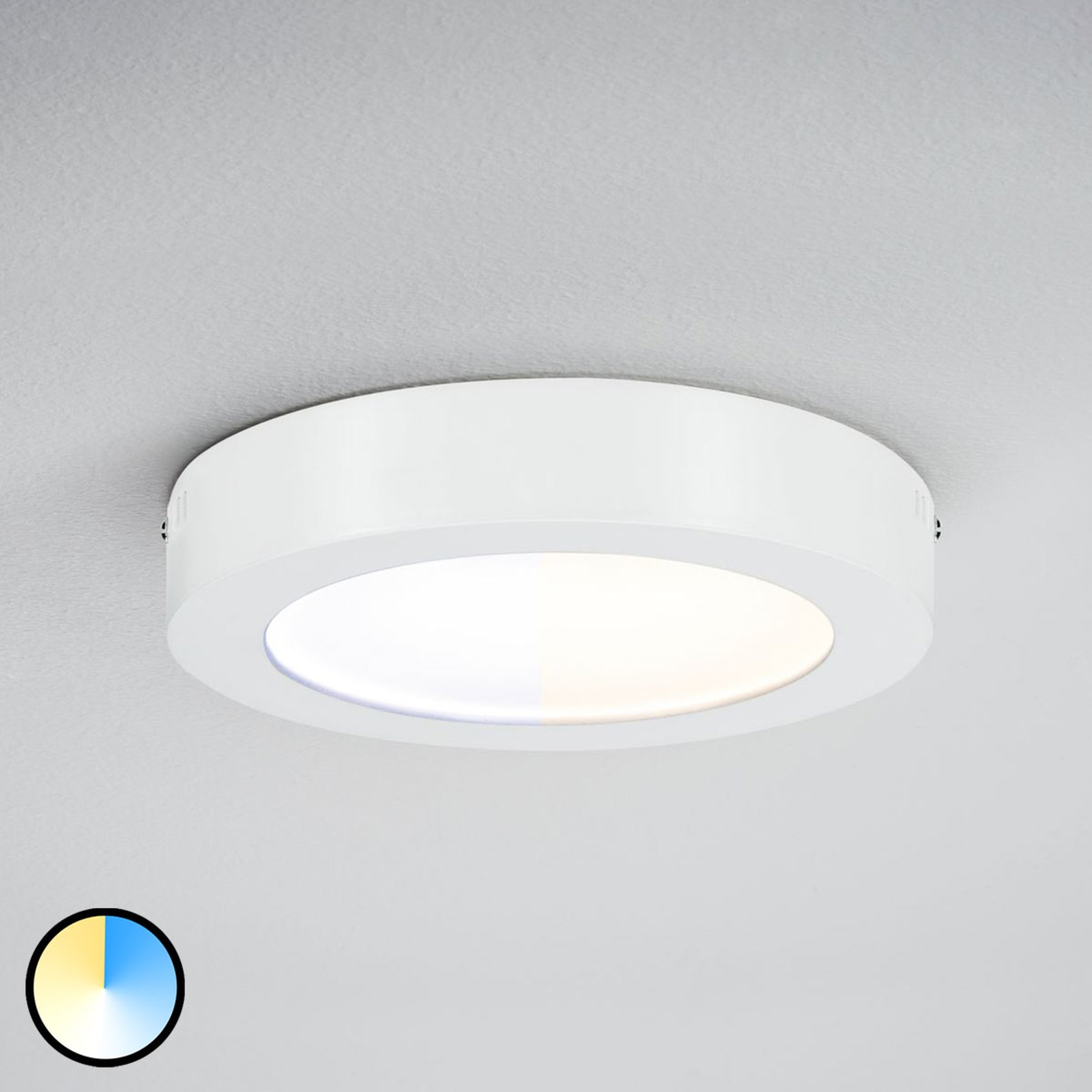 Paulmann Smart Friends Cesena LED ceiling lamp 17 cm, for Living / Dining Room, plastic, 11 W, energy efficiency: A+, H: 4 cm