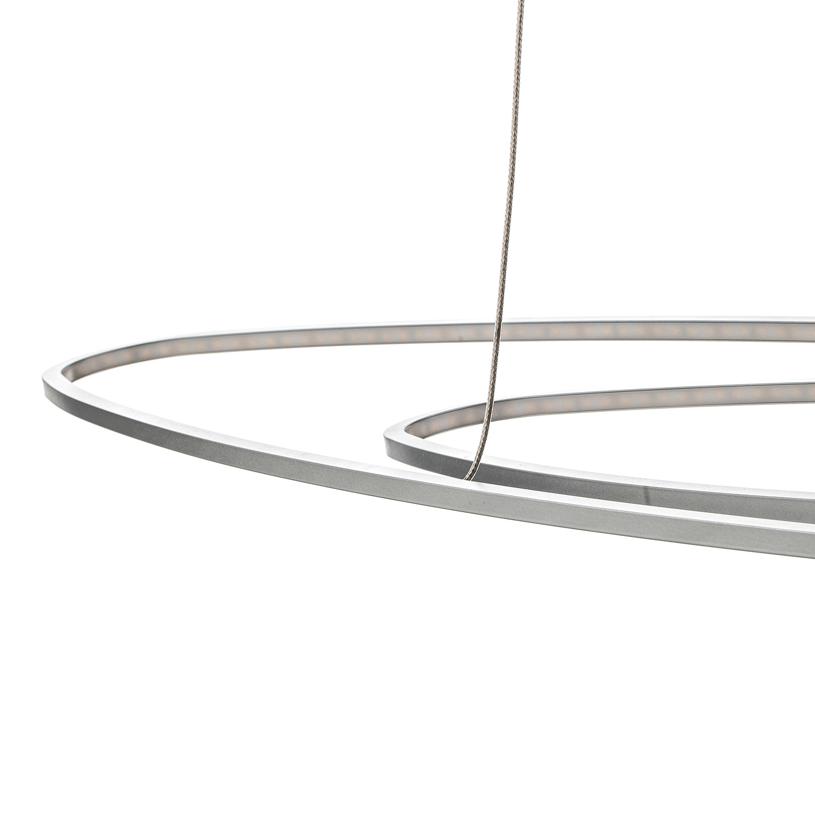 Oval LED hanging light Flair, aluminium