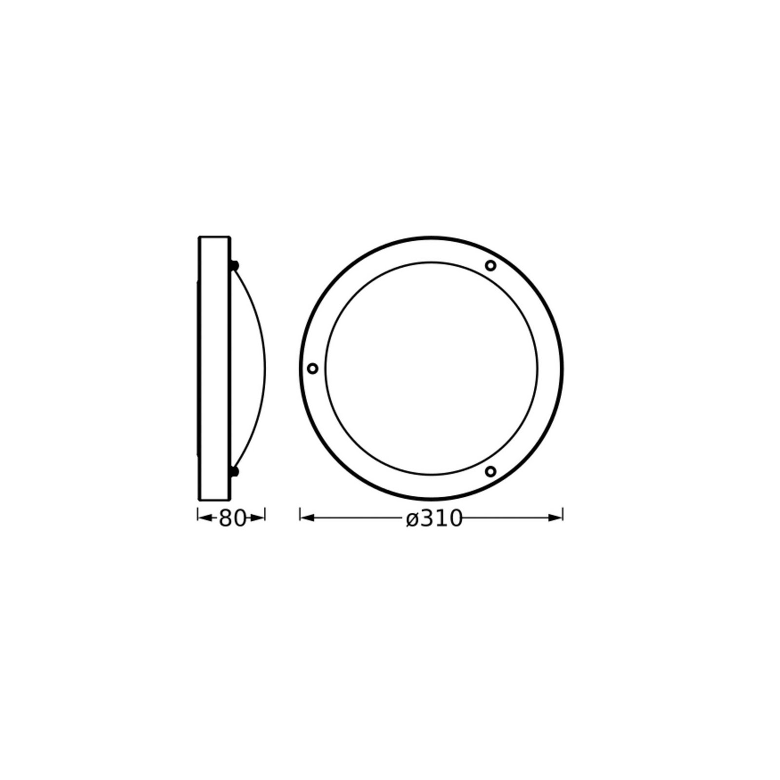 Plafonieră OSRAM BATHROOM, crom, Ø 31 cm, metal/sticlă IP44