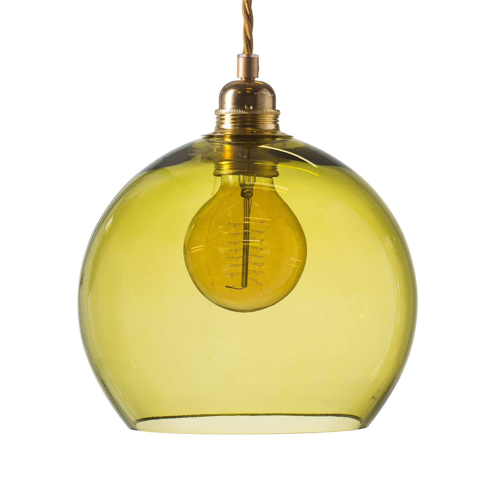 EBB & FLOW Rowan lamp, gold/olive green Ø 22 cm