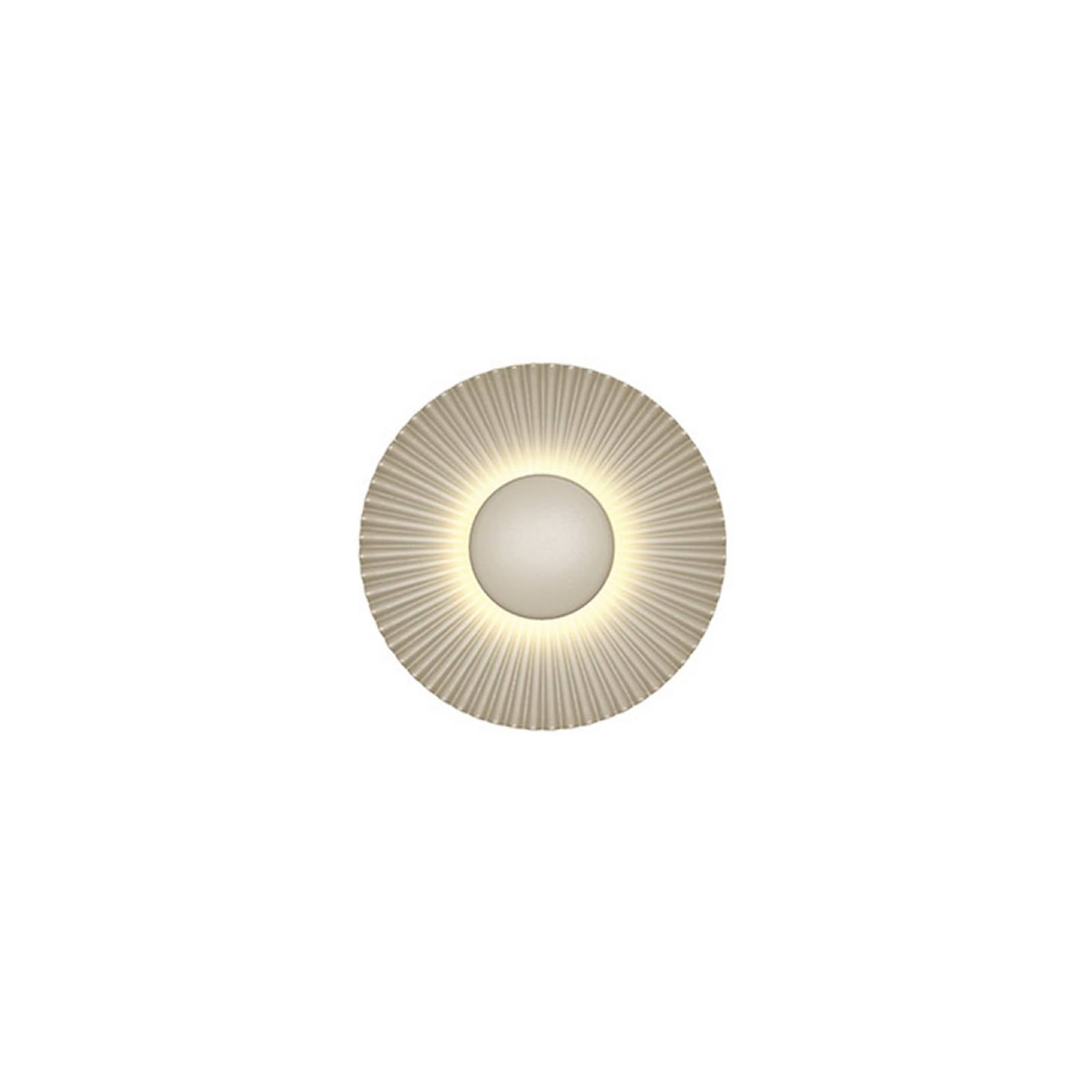 LED wandlamp Shelley, zandkleurig, Ø 16 cm, metaal
