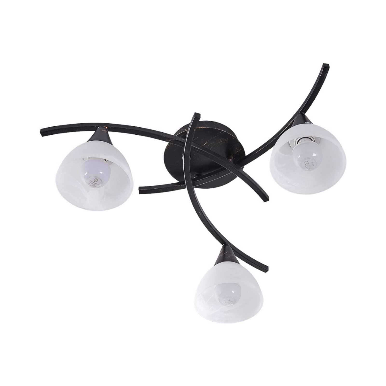 Della 3 Plafonnier Black/Opal - Lindby