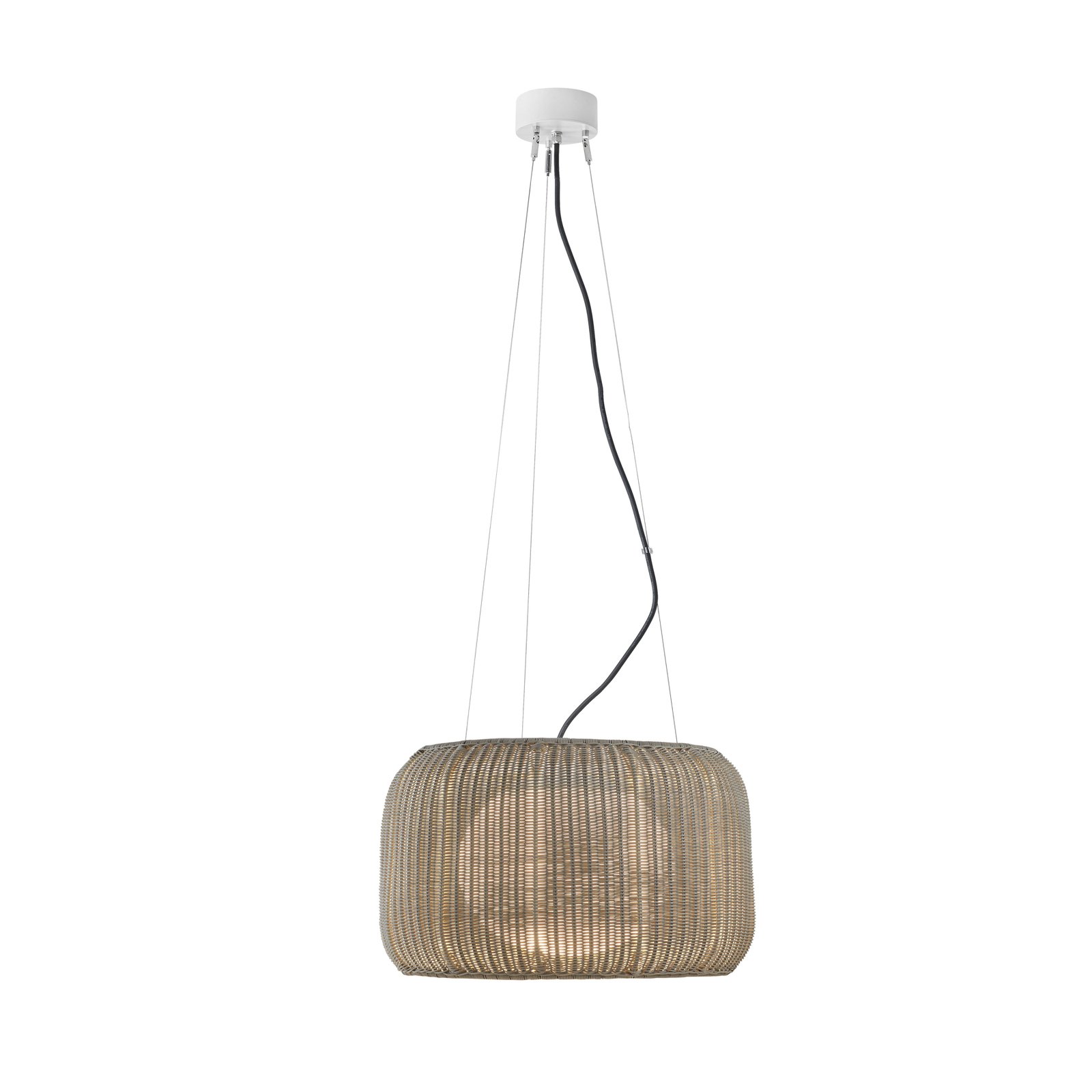 Bover LED-Außen-Hängelampe Fora S, naturweiß/beige, Ø 50 cm