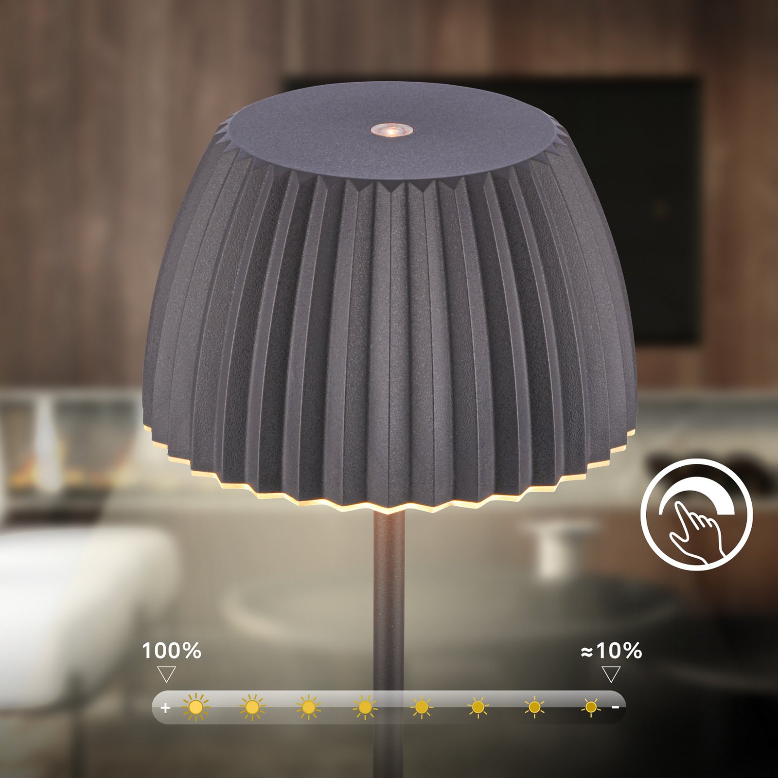 LED-Stehlampe Loca, anthrazit, Höhe 123 cm Kunststoff/Metall