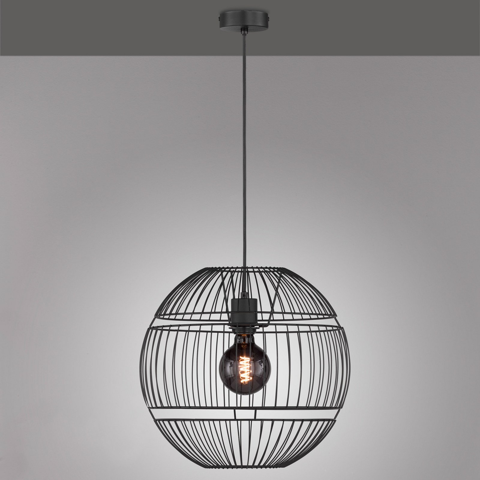 FISCHER & HONSEL Lampă suspendată Drops cu abajur din metal 1 bec - Camera de zi / sufragerie - modern - negru