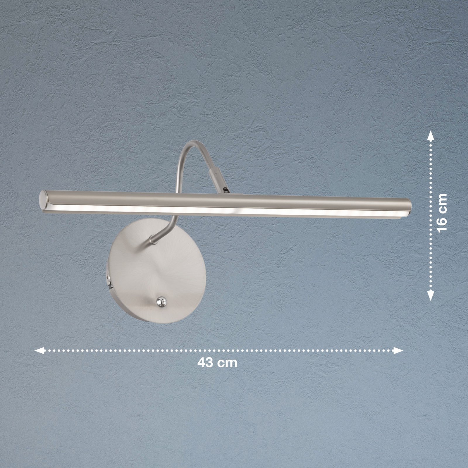 Nami LED wall light with switch, nickel-coloured