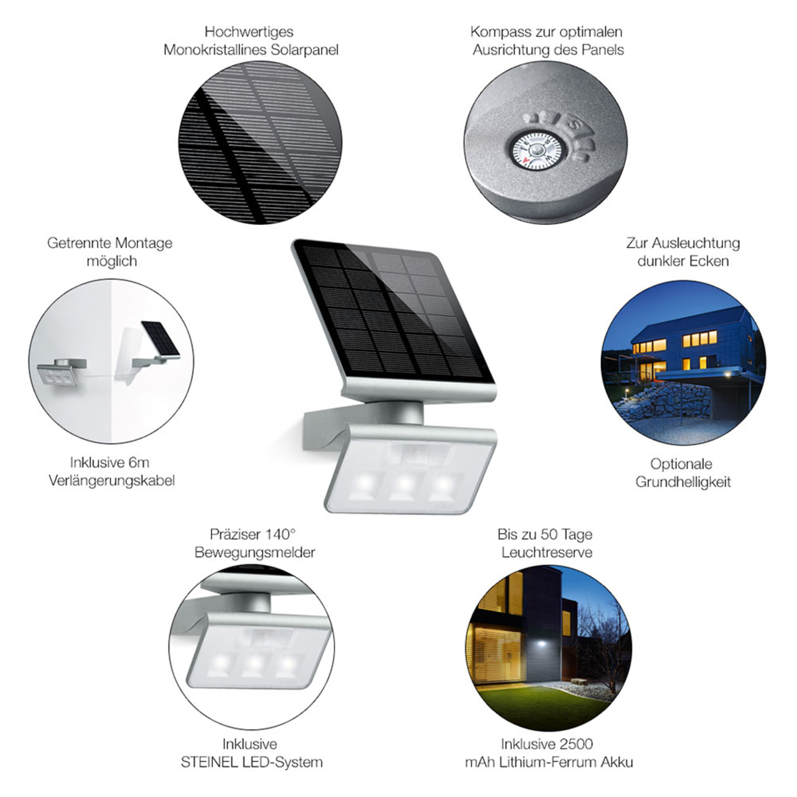 STEINEL XSolar L-S Solar-LED-Außenwandlampe