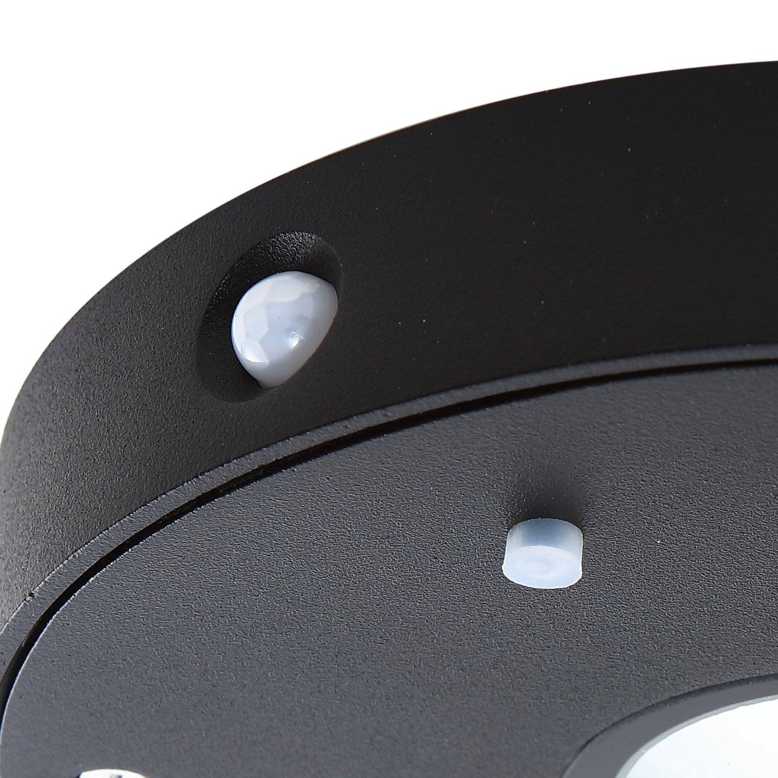 Tavon Round LED Solarzelle Wandleuchte Dim. w/Sensor Schwarz - Lucande
