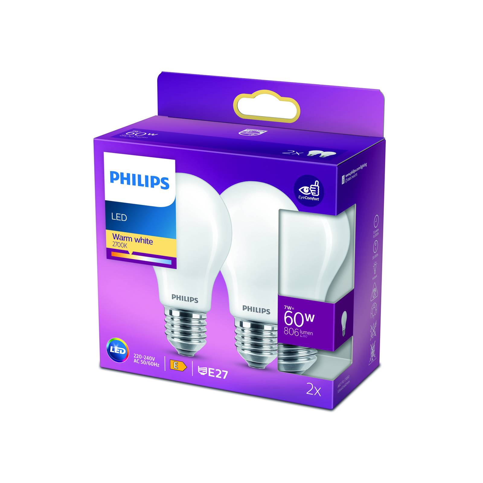 Philips Philips LED žárovka E27 7W 2 700K opál 2ks
