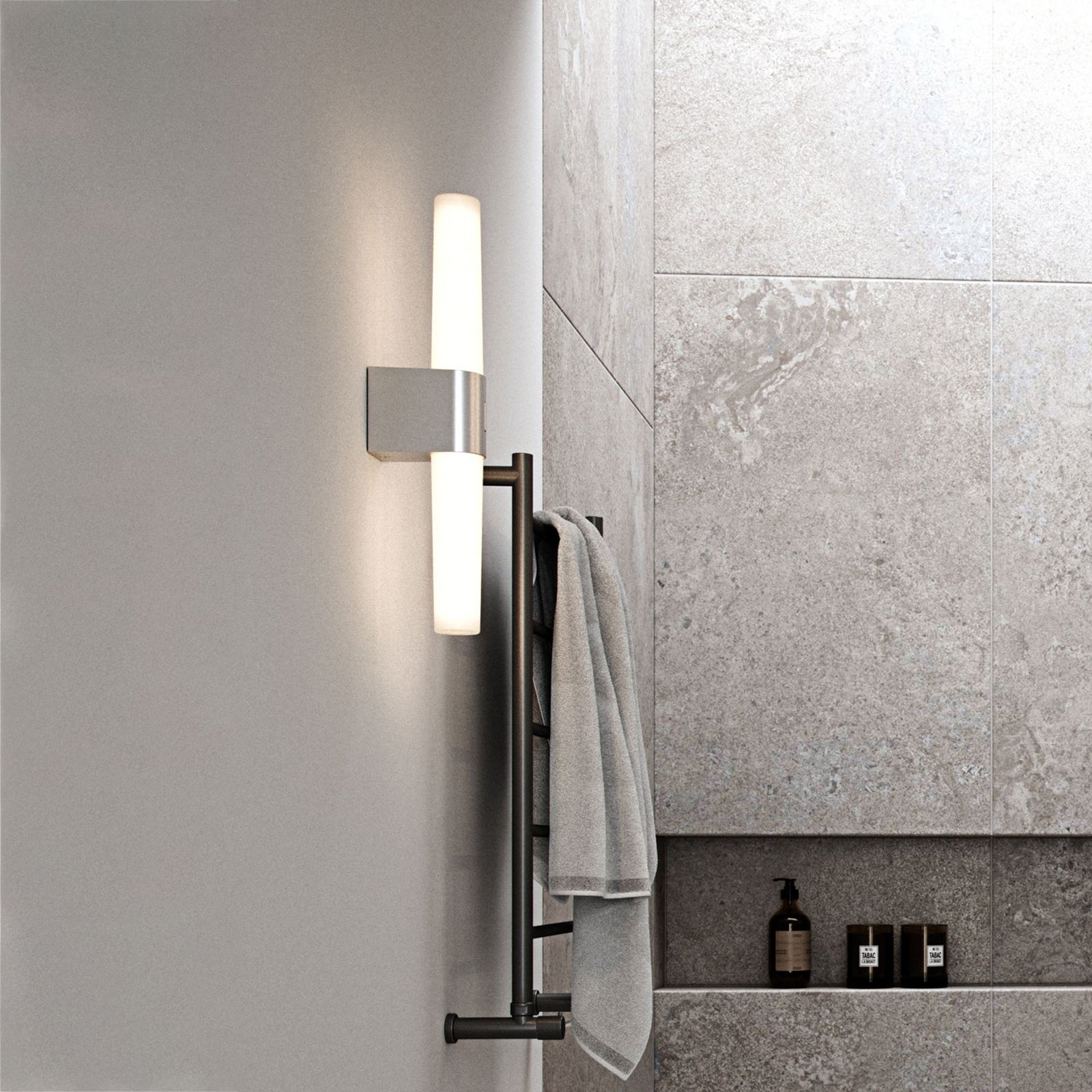 Helva Double LED bathroom wall light, chrome