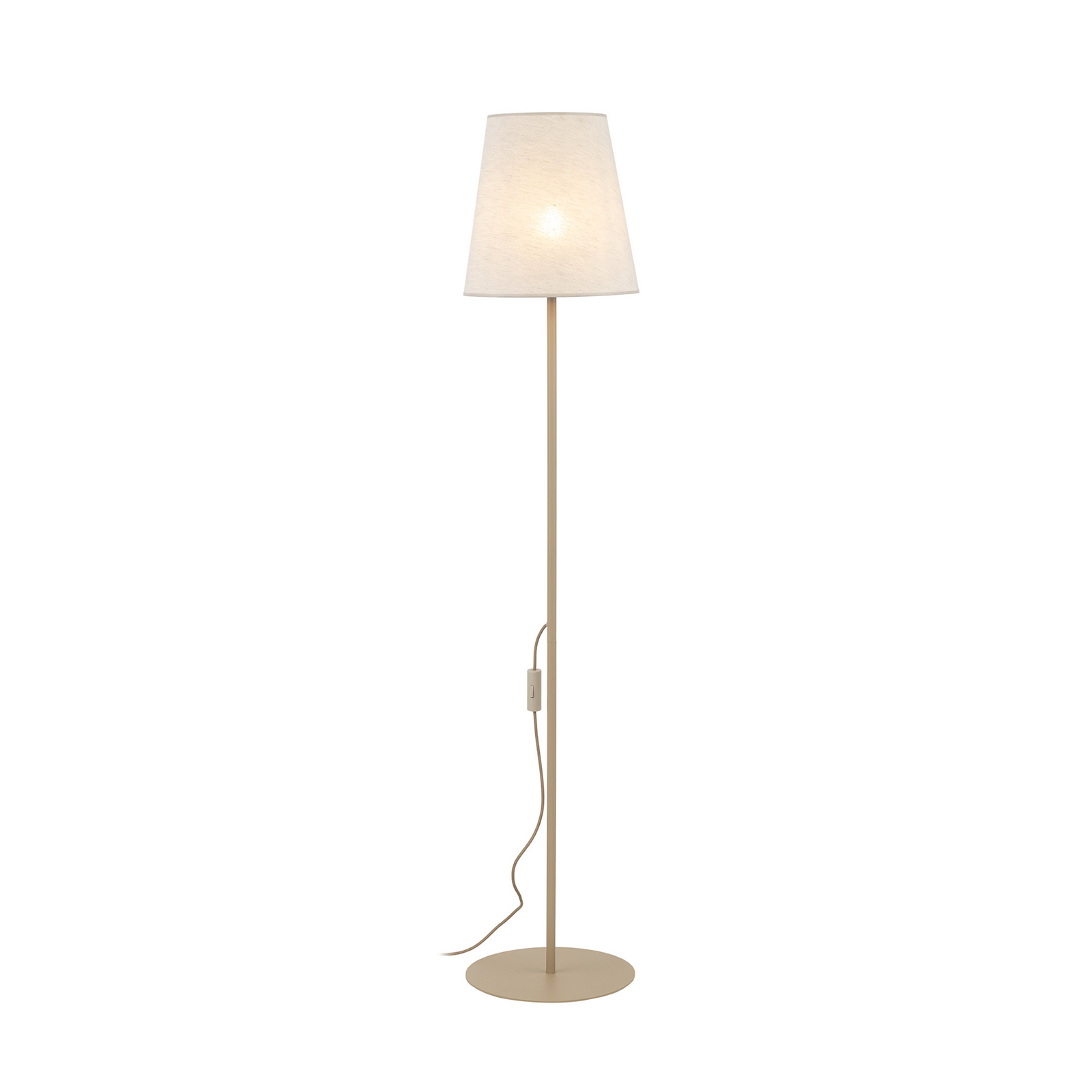 Põrandavalgusti Elizabeth, liivakarva/beež, linasest kangast, kõrgus 152 cm, E27