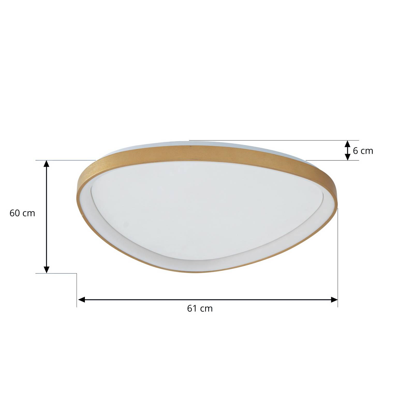 Lucande Lampy sufitowe LED Asken, 61 cm, złote, CCT, ściemniany