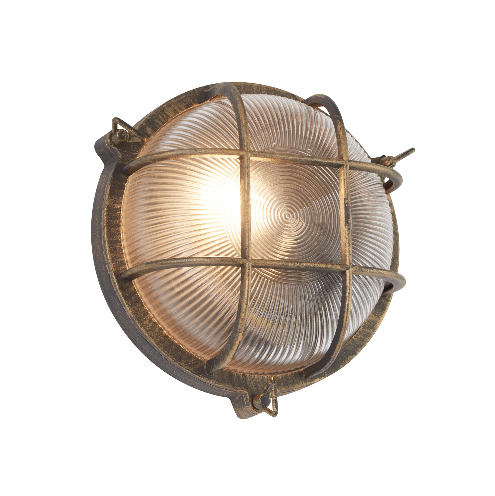 Lampa w stylu morskim Porto okrągła, czarno-złota