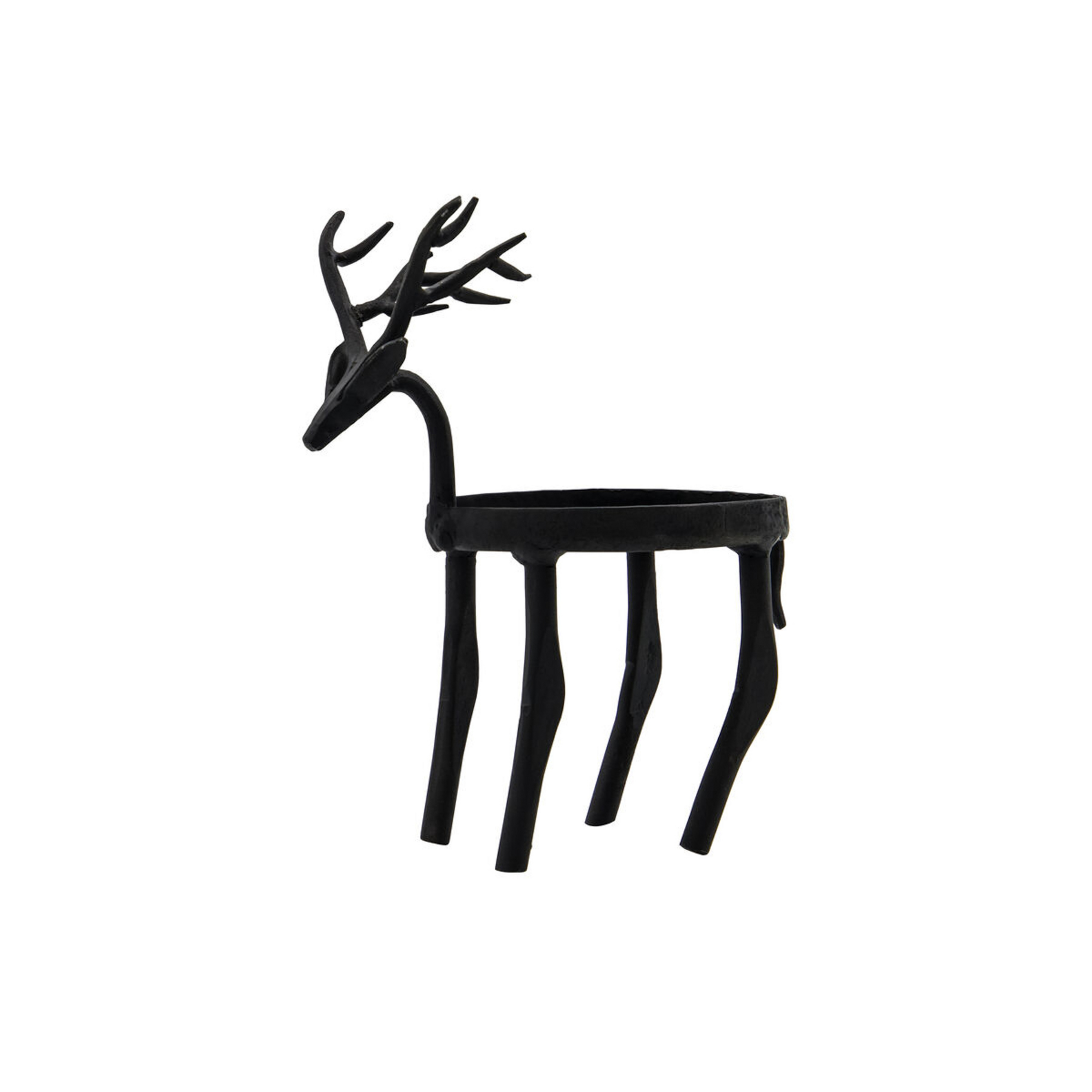 Deer candle holder, black iron, height 18 cm - House Doctor