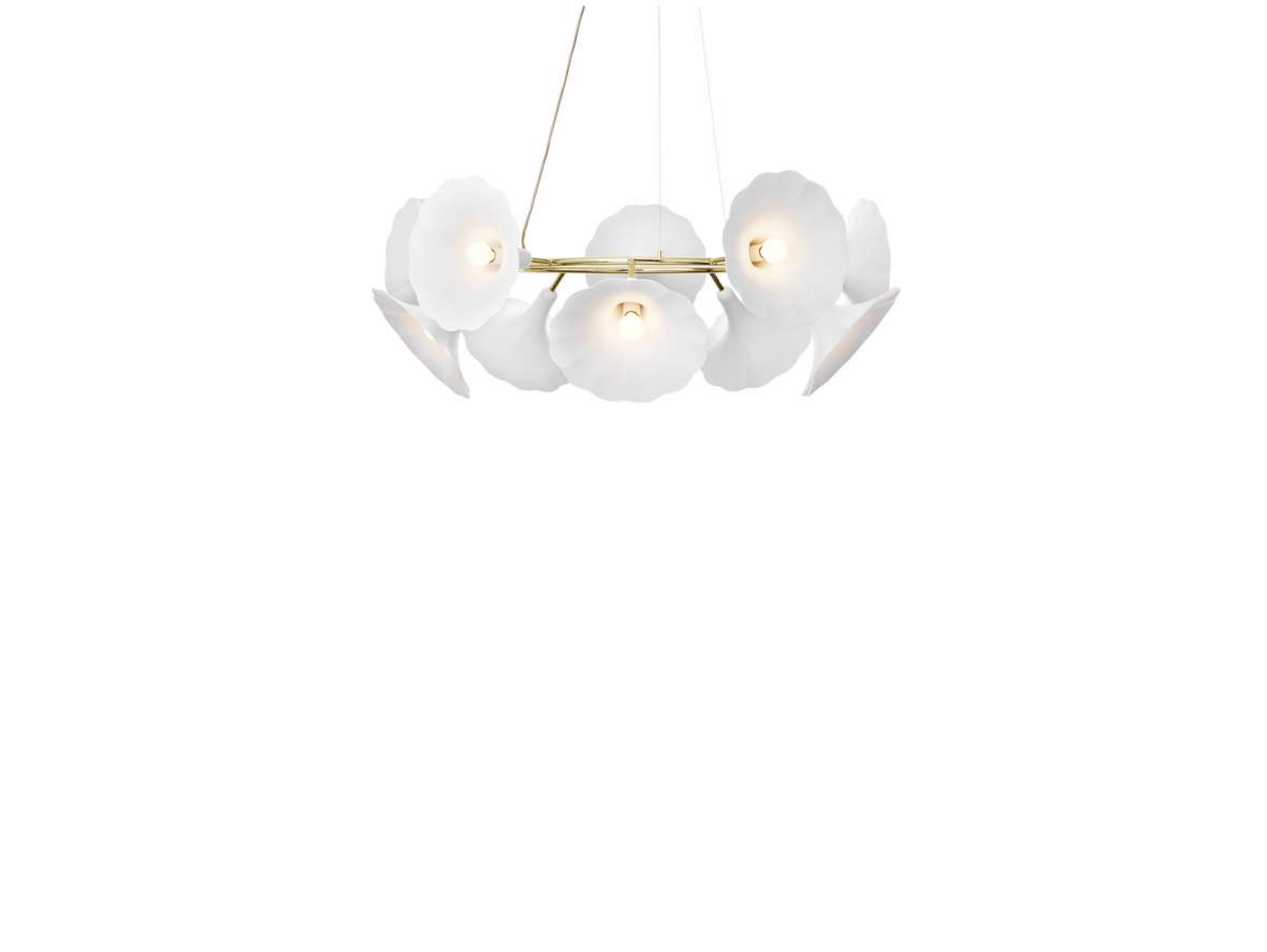 Petalii 10 Kronleuchter White/Polished Brass - Nuura