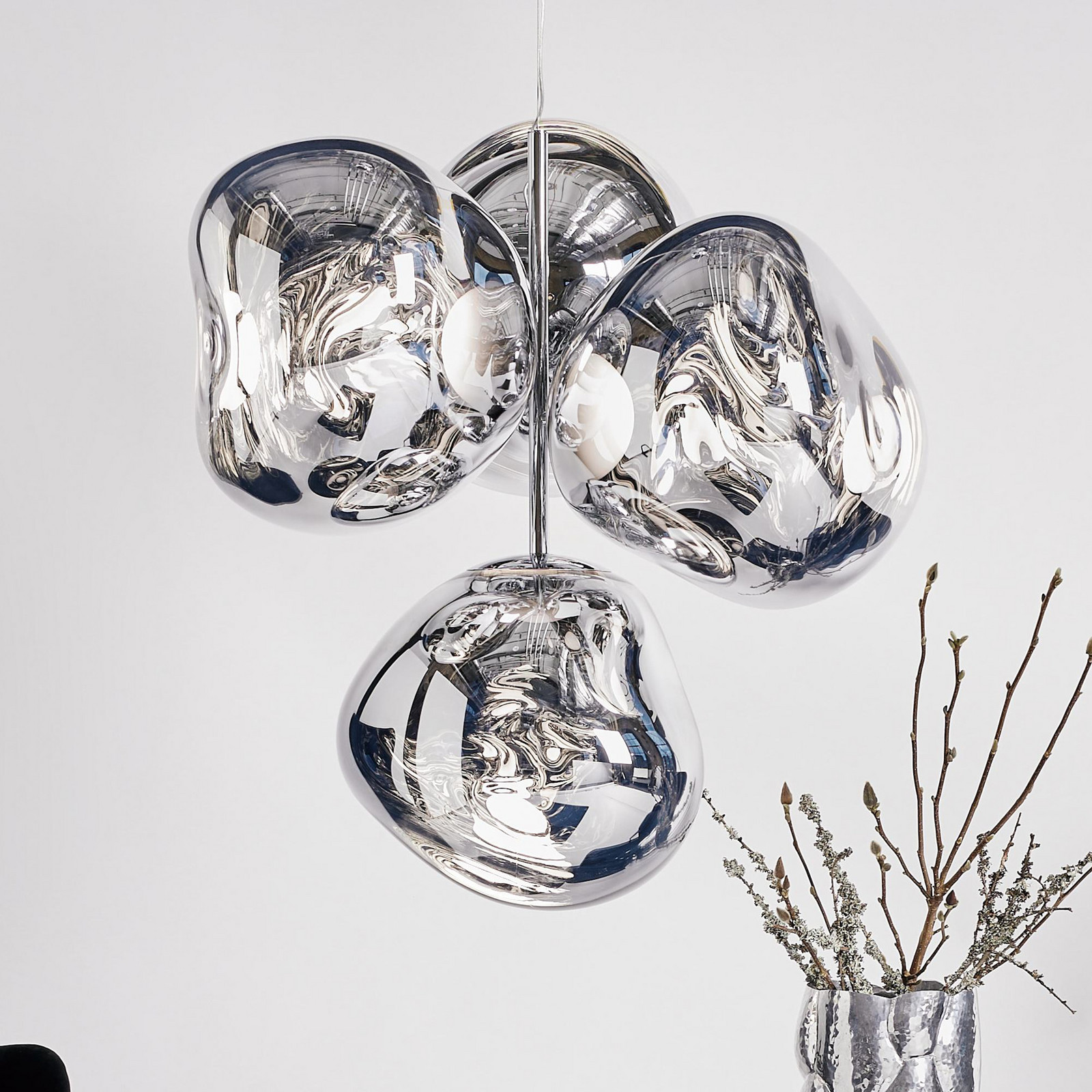 Tom Dixon LED candelabru Melt Chandelier cromat - Camera de zi / sufragerie - Design - Plastic