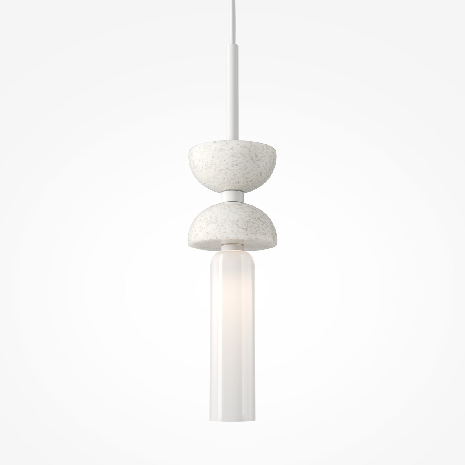 Maytoni suspension Kyoto, blanc, Ø 10 cm, marbre, verre