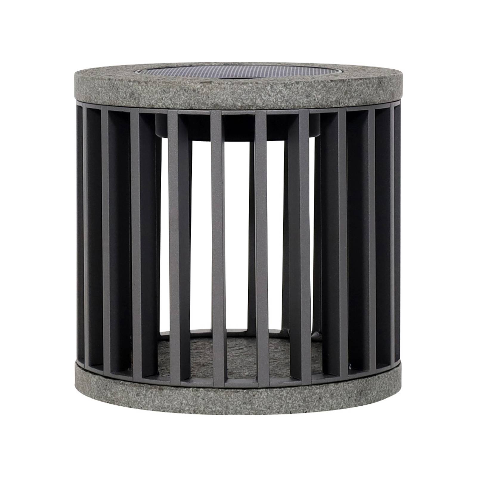 Les Jardins LED-Solartischleuchte Halo, grau, Alu/Granit