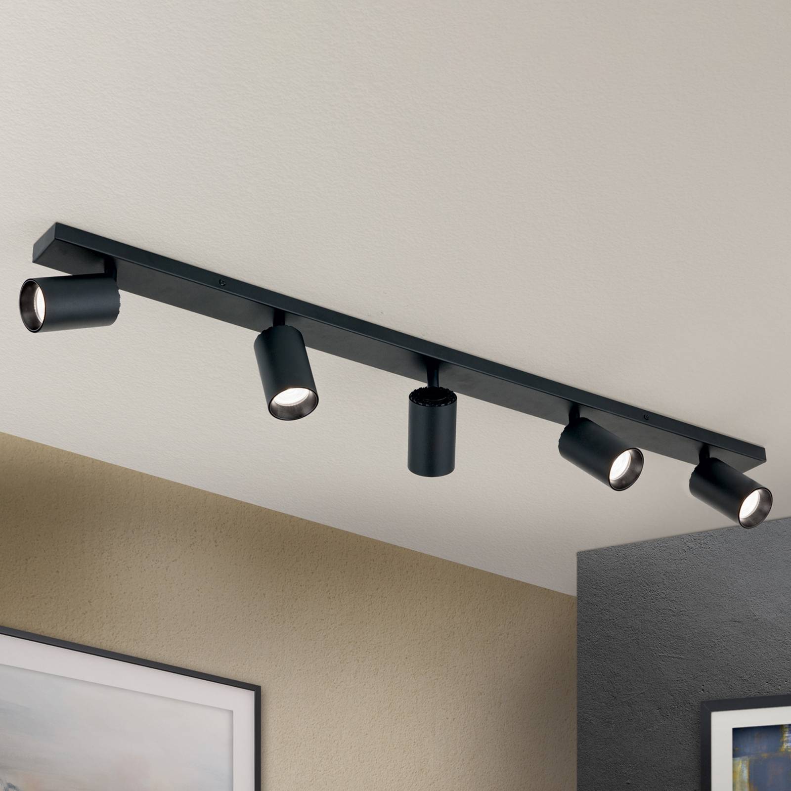 Orion Spot pour plafond Sean noir aluminium longueur 100 cm GU10