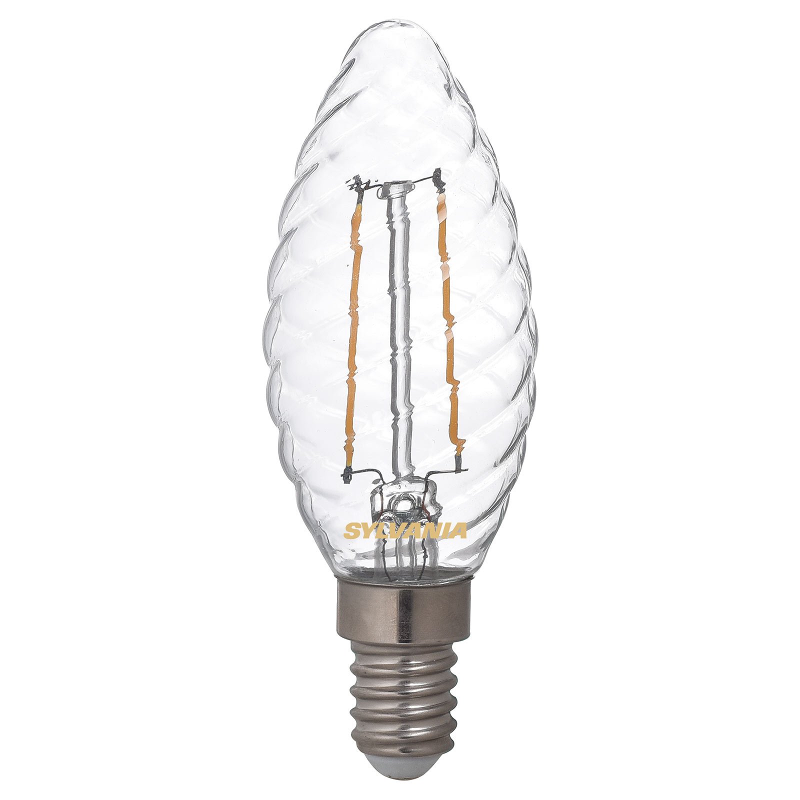 Ampoule bougie LED E14 ToLEDo 2,5W 827 claire, torsadée