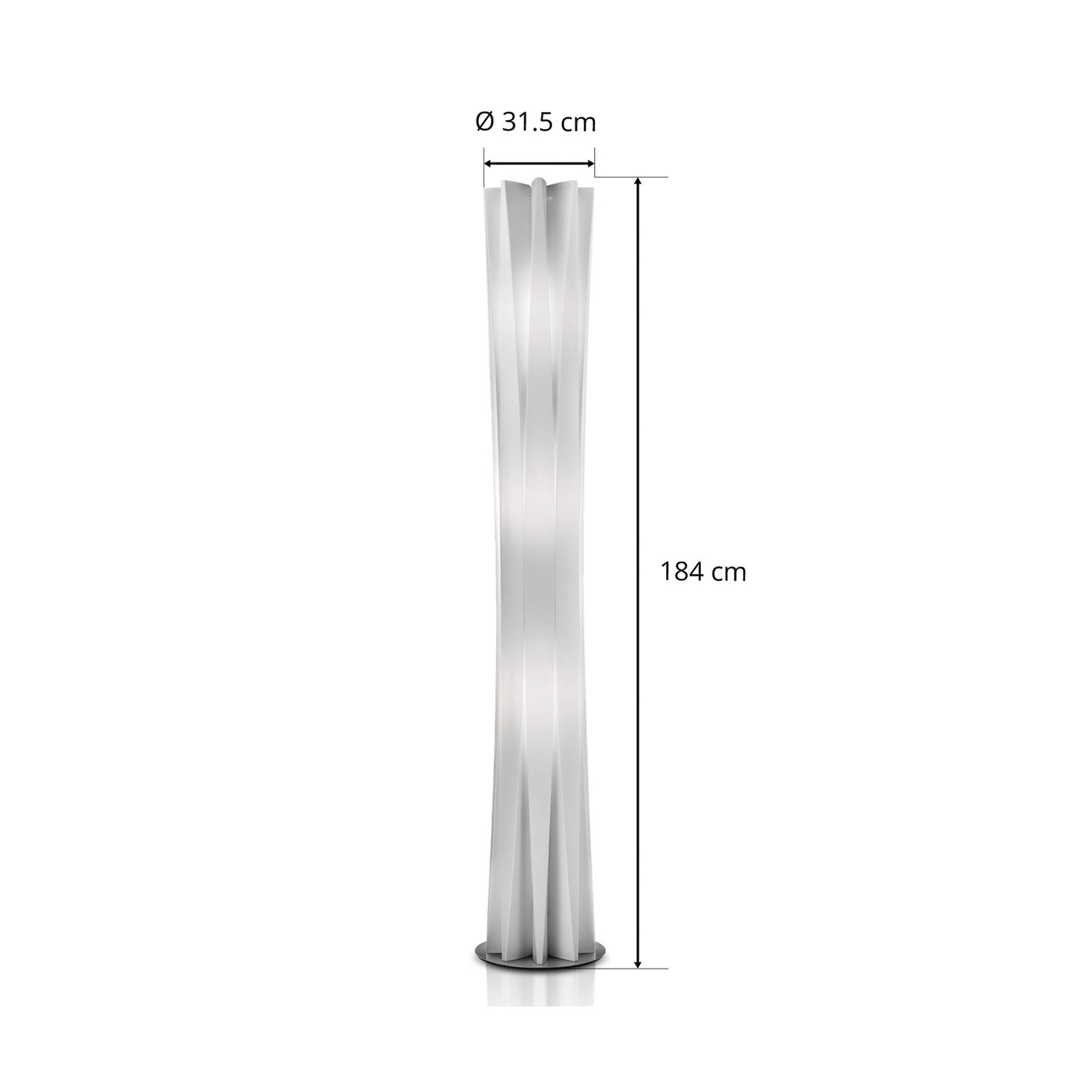 Stojací lampa Slamp Bach, výška 184 cm, bílá