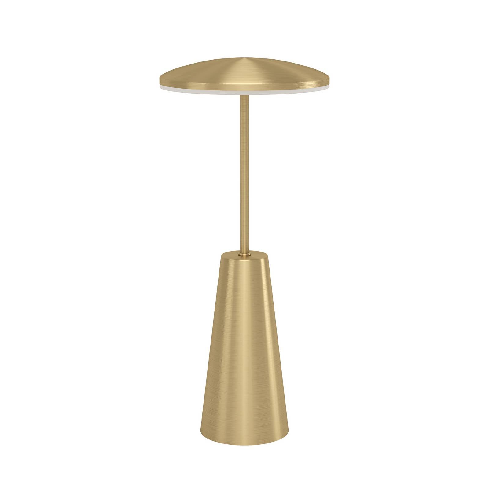 LED-Akkuleuchte Piccola, messingfarben, Höhe 28cm, IP54