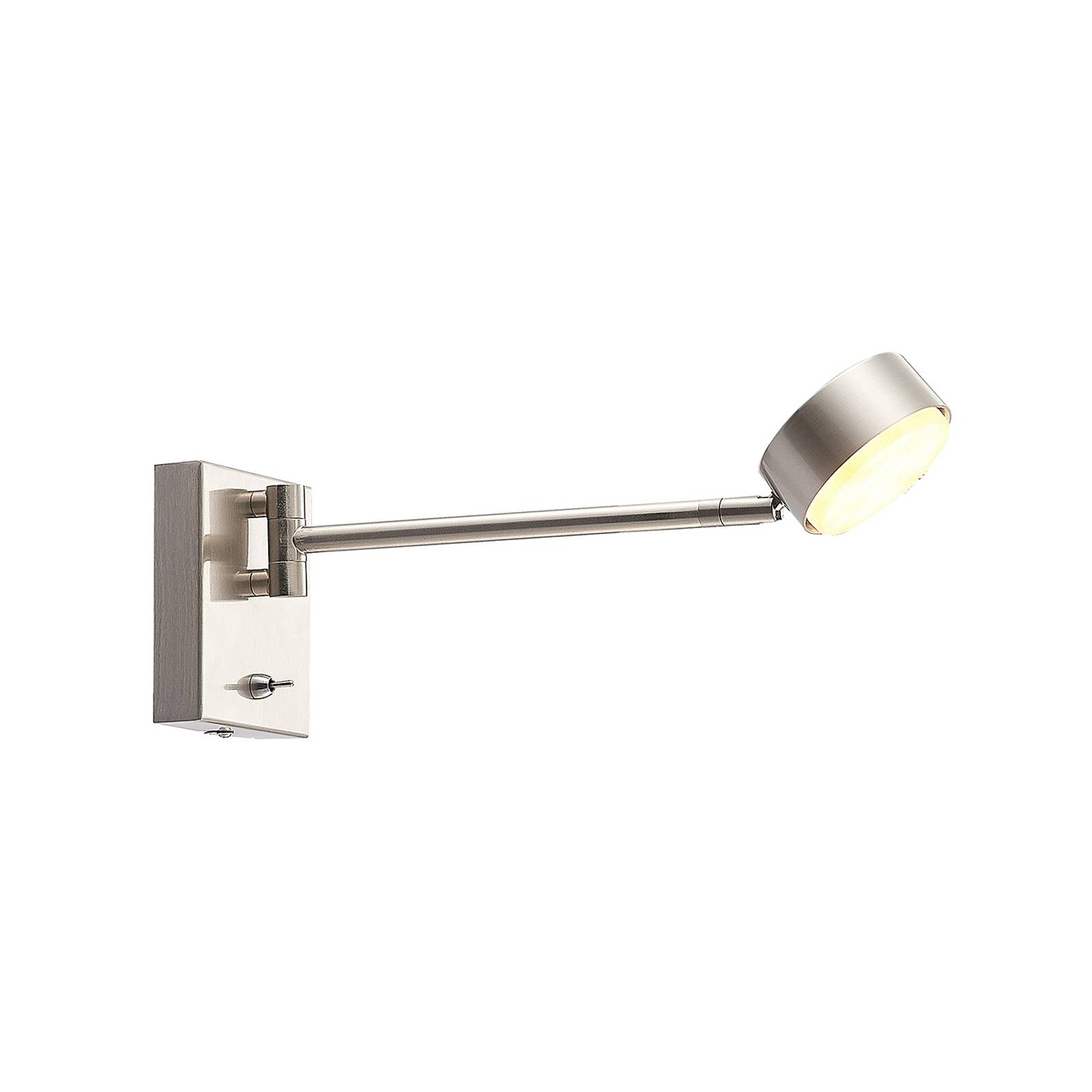 Lindby Kaylou LED-vägglampa, utstickande nickel