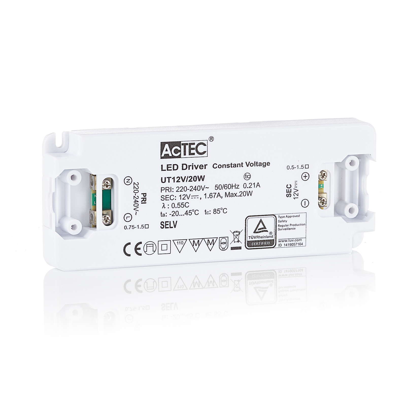 AcTEC Slim LED-driver CV 12 V, 20W
