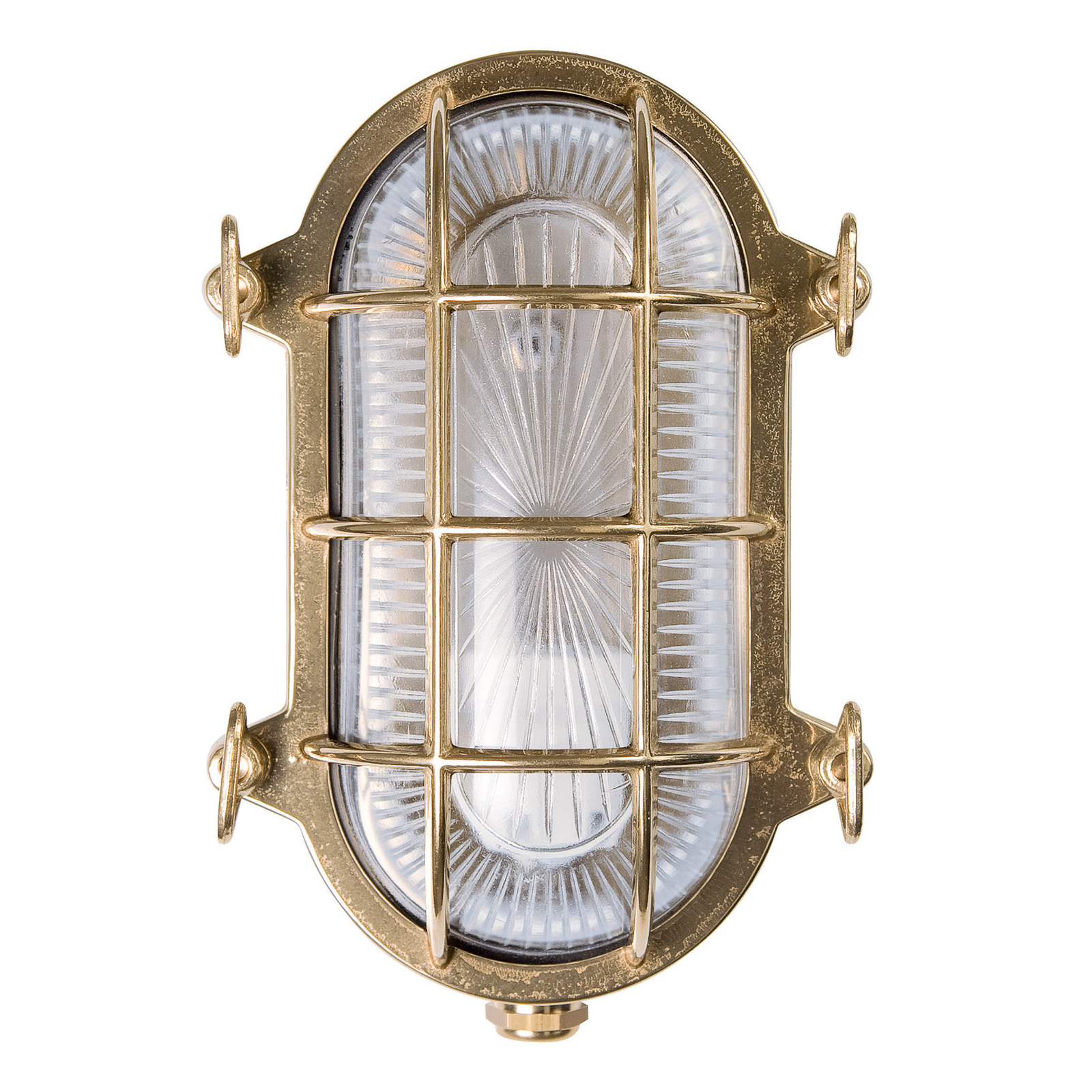 Tortuga wall lamp oval 22.5 cm natural brass/clear