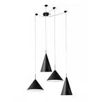 Samoi pendant light, 4-bulb, metal, black, decentralised