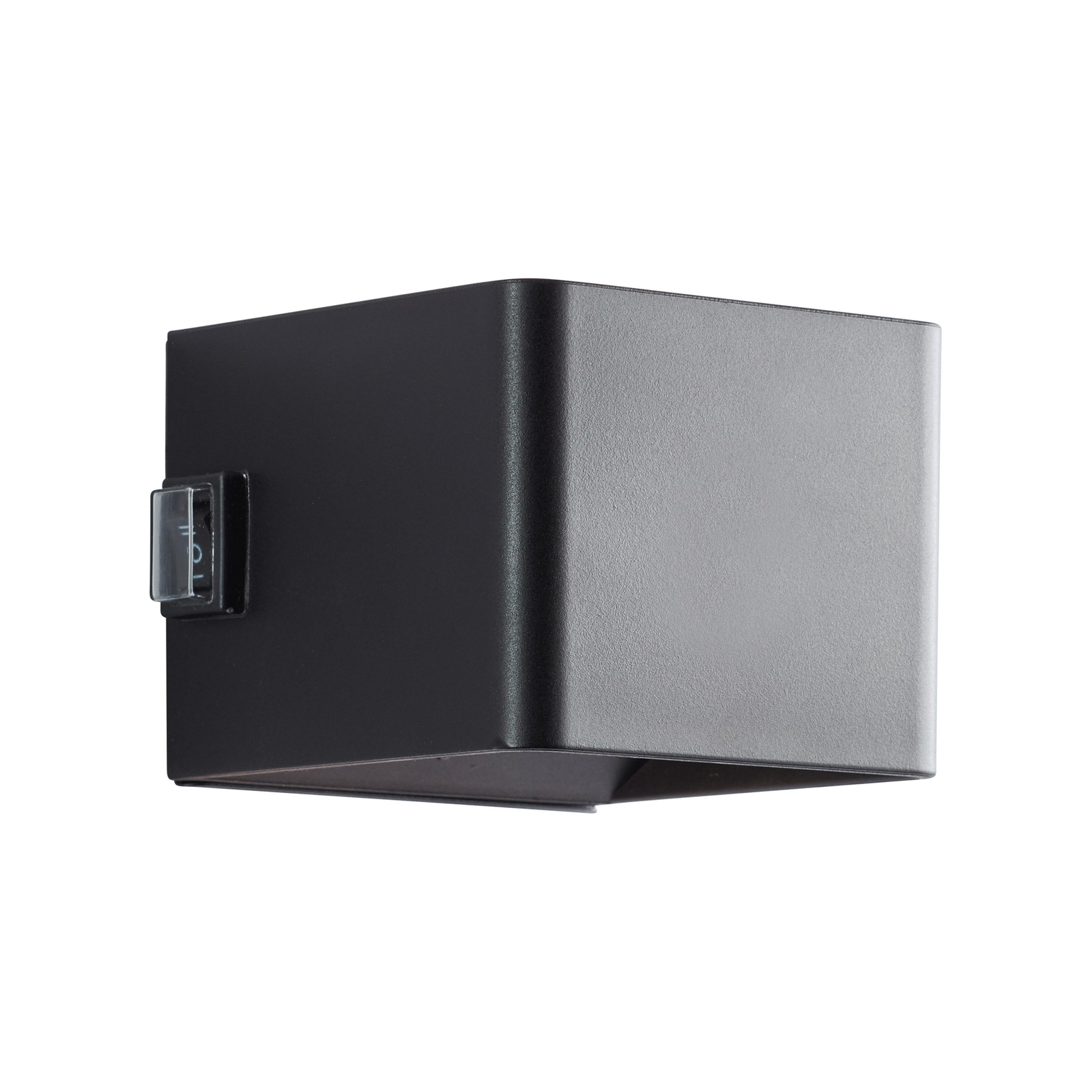 Utendørs vegglampe Iseo, svart, bredde 10 cm, sensor