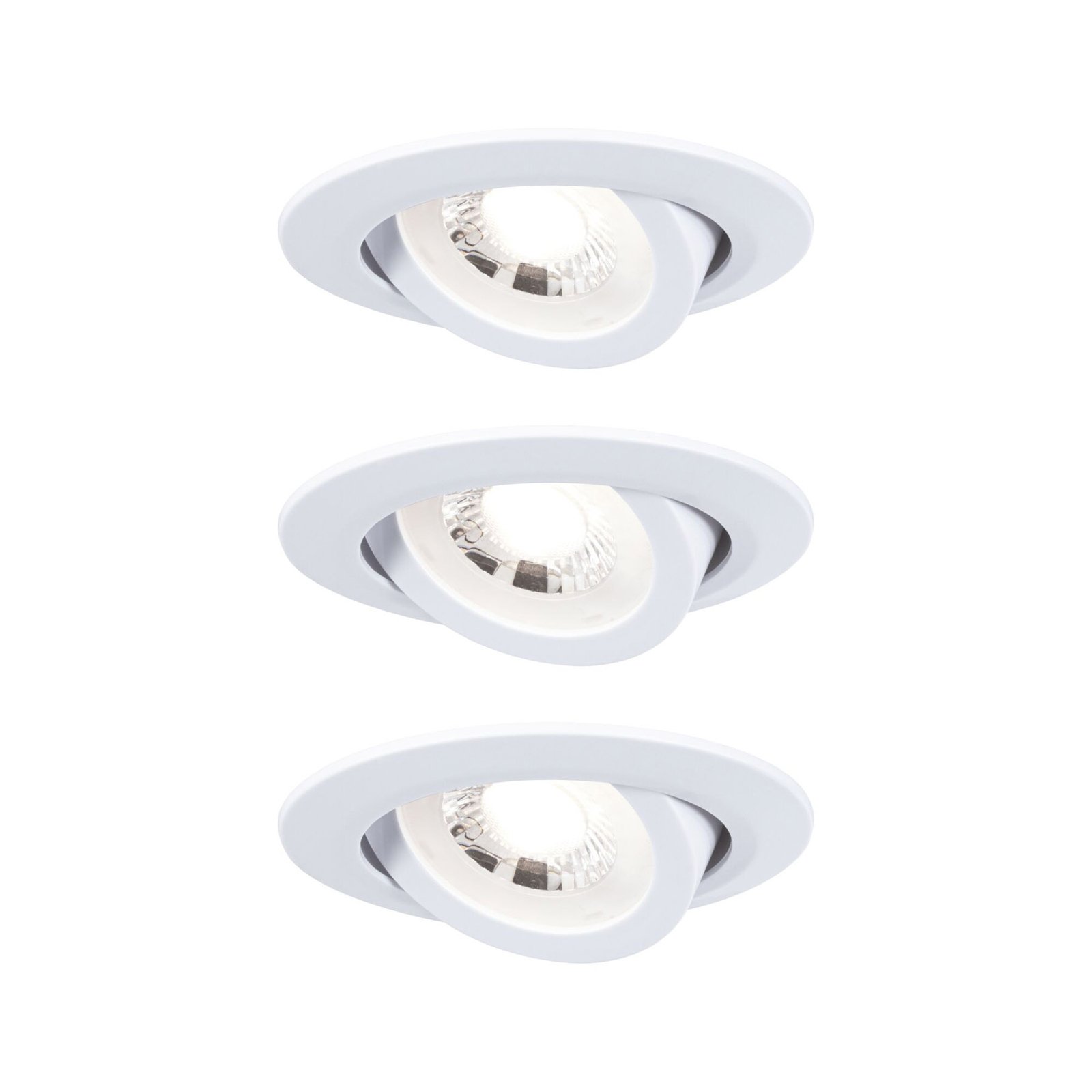Paulmann LED-inbyggnadslampa 93388, 3-pack, vit