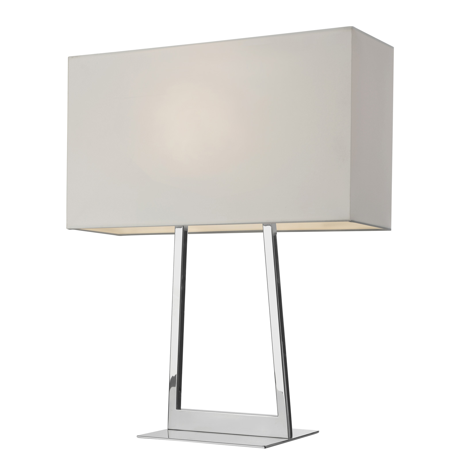 Villeroy & Boch Lyon table lamp fabric lampshade, for Living / Dining Room, stainless steel, fabric, E27, 60 W, energy efficiency: A++, L: 45 cm, W: 14 cm, H: 52 cm
