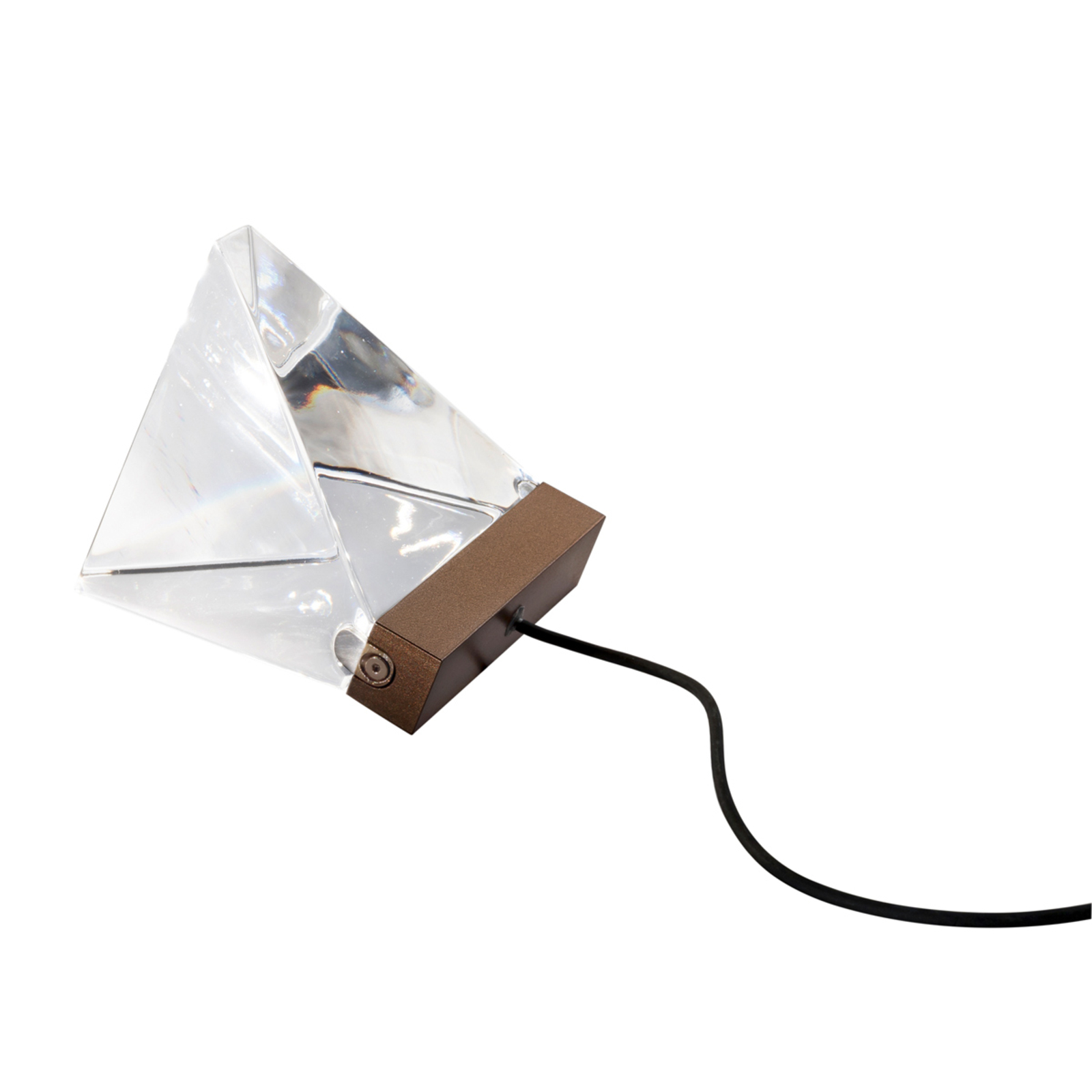 Fabbian Tripla - Candeeiro de mesa Crystal LED, bronze