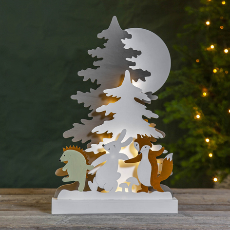 Lampe LED Forest Friends, lapin, renard, hérisson