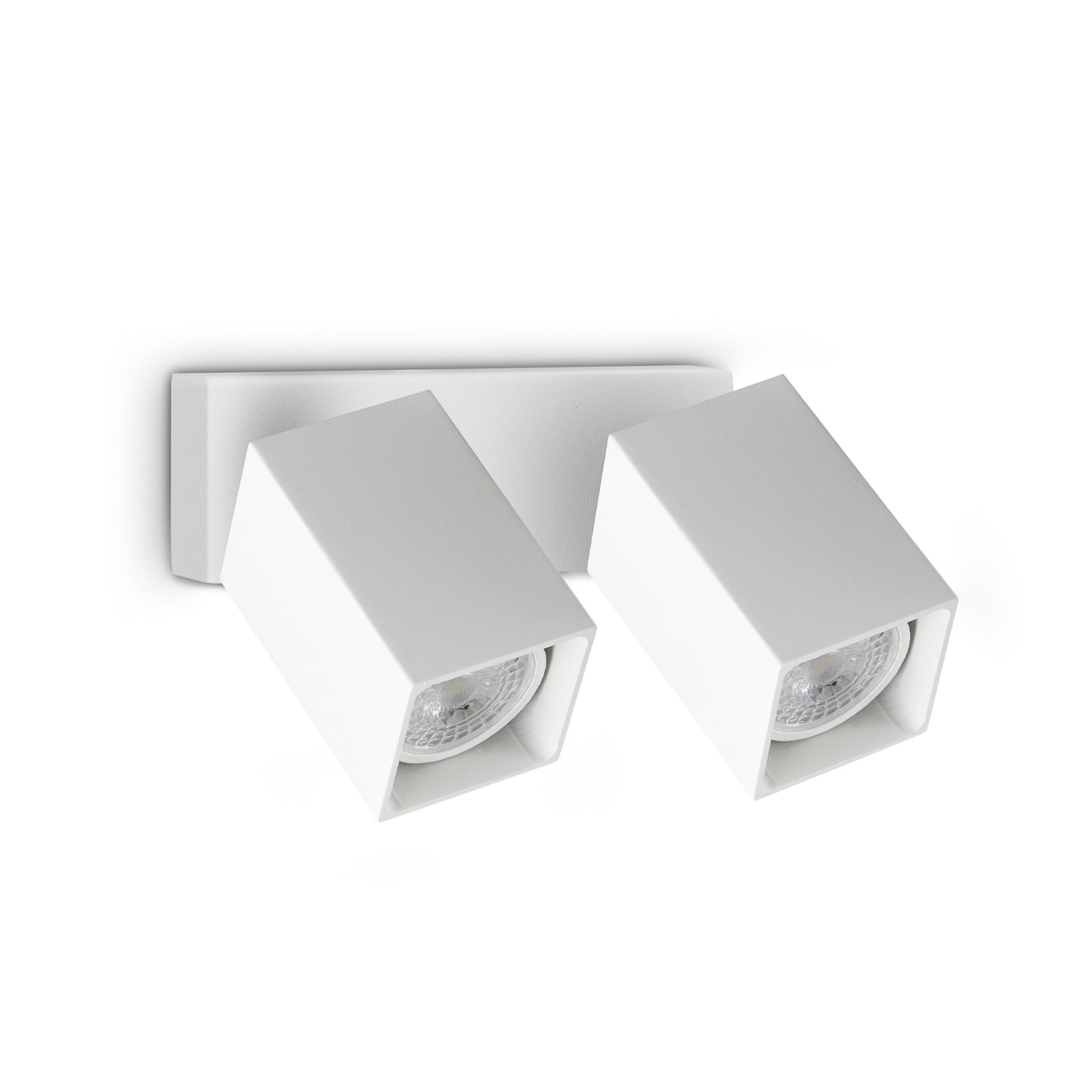 IDEAL LUX Dynamite Square fali spotlámpa, fehér, 16,5 cm, 2 izzós