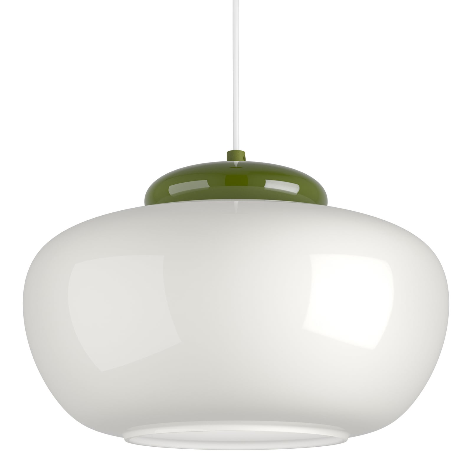 Hanglamp Berardelli, wit/groen, Ø 30 cm, glas, E27 Hanglamp Berardelli, wit/groen, Ø 30 cm, glas, E27