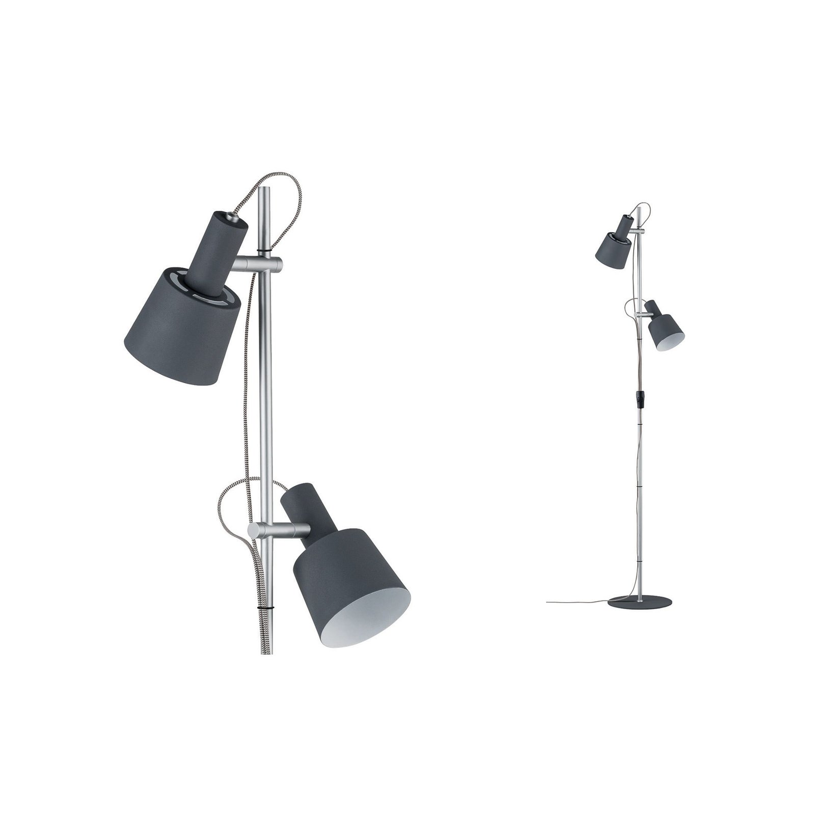 Haldar Floor Lamp Dark Grey/Chrome - Paulmann