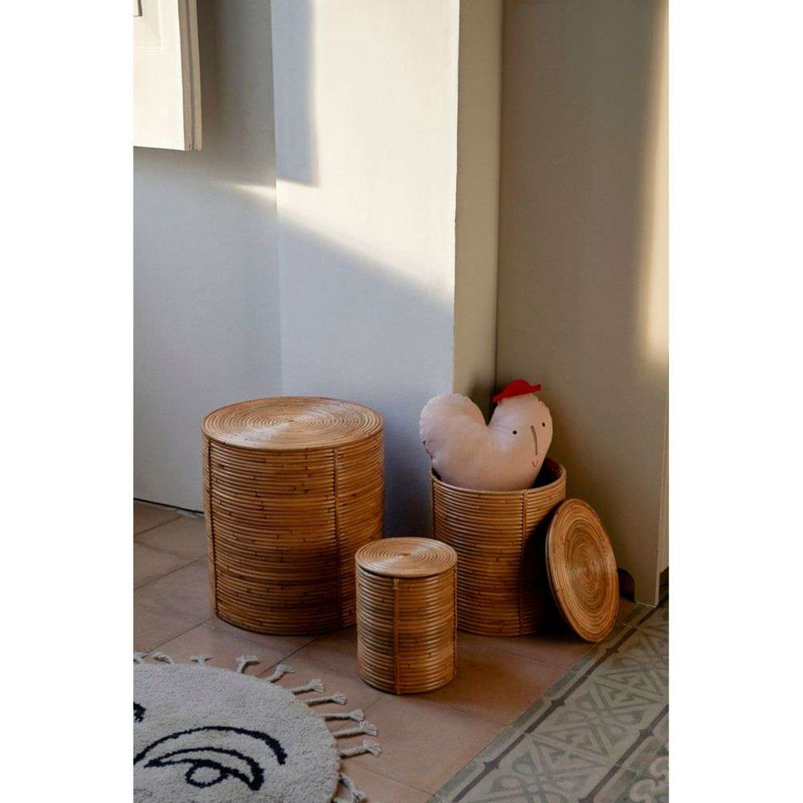 Column Storage Set of 3 Natural Stained - ferm LIVING