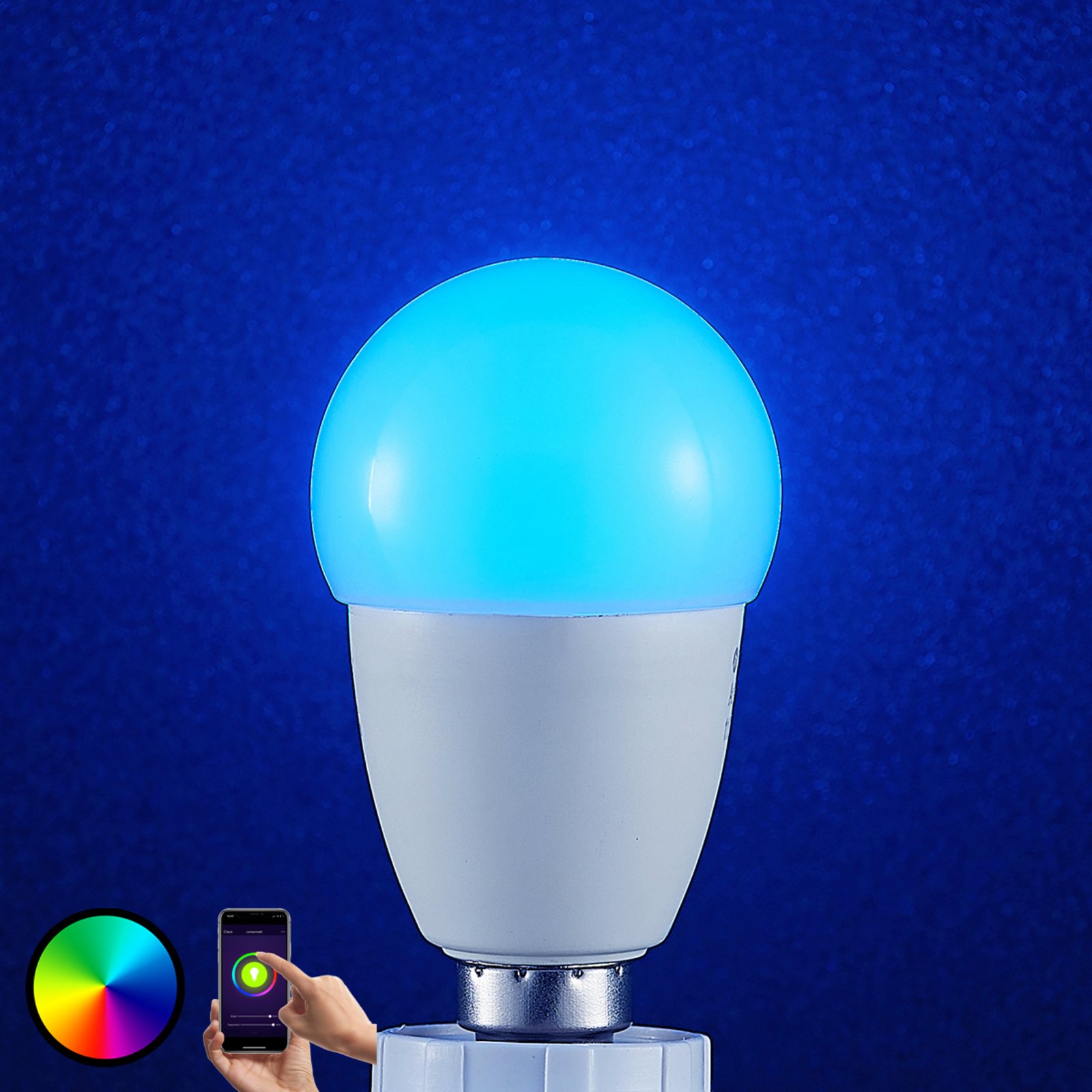 Lindby Smart LED bulb WiFi E14 4.5 W, RGB, Lampenwelt.com, plastic, E14, 4.5 W, energy efficiency: A+, L: 9.3 cm