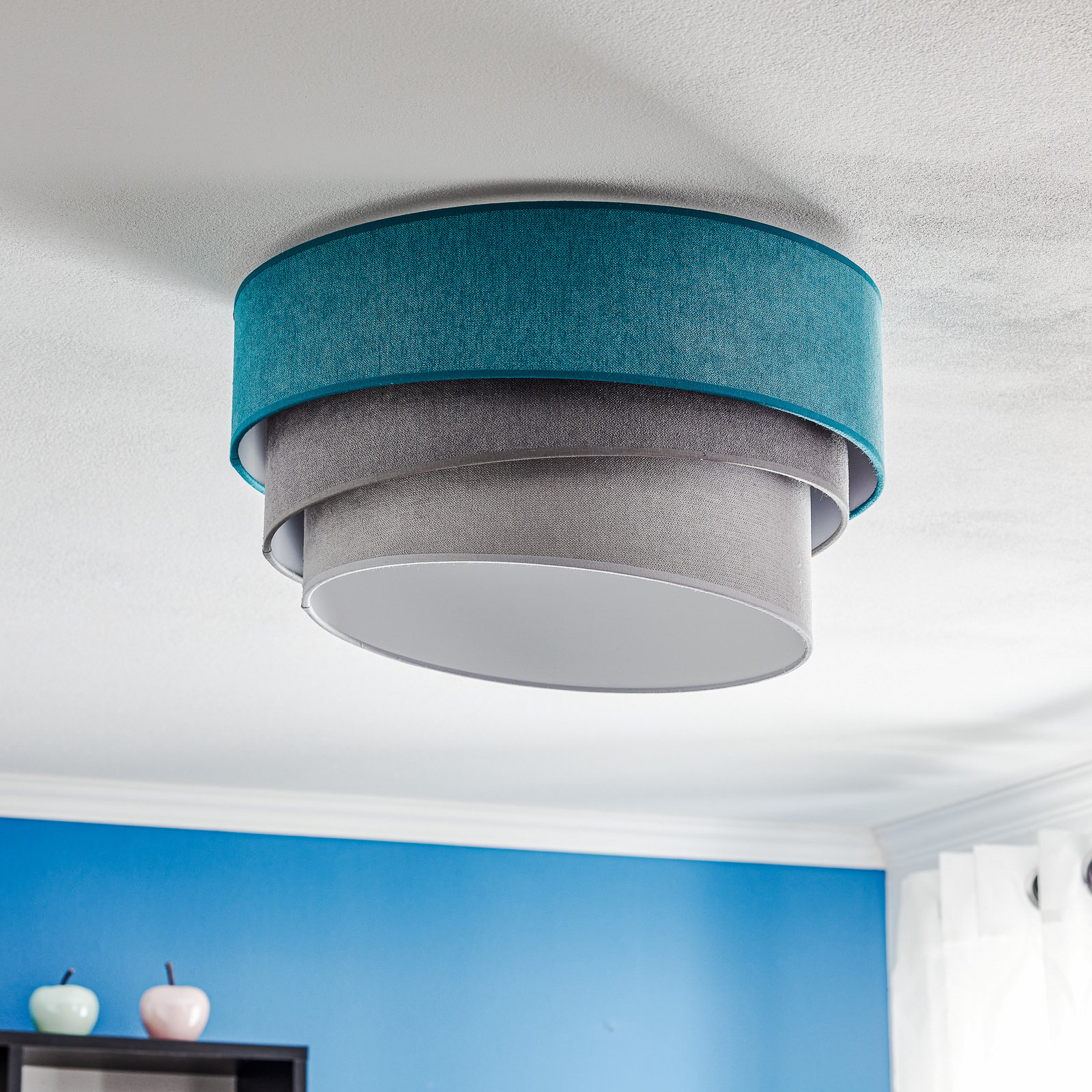 Pastell Trio 45cm ceiling lamp turquoise/grey/light grey